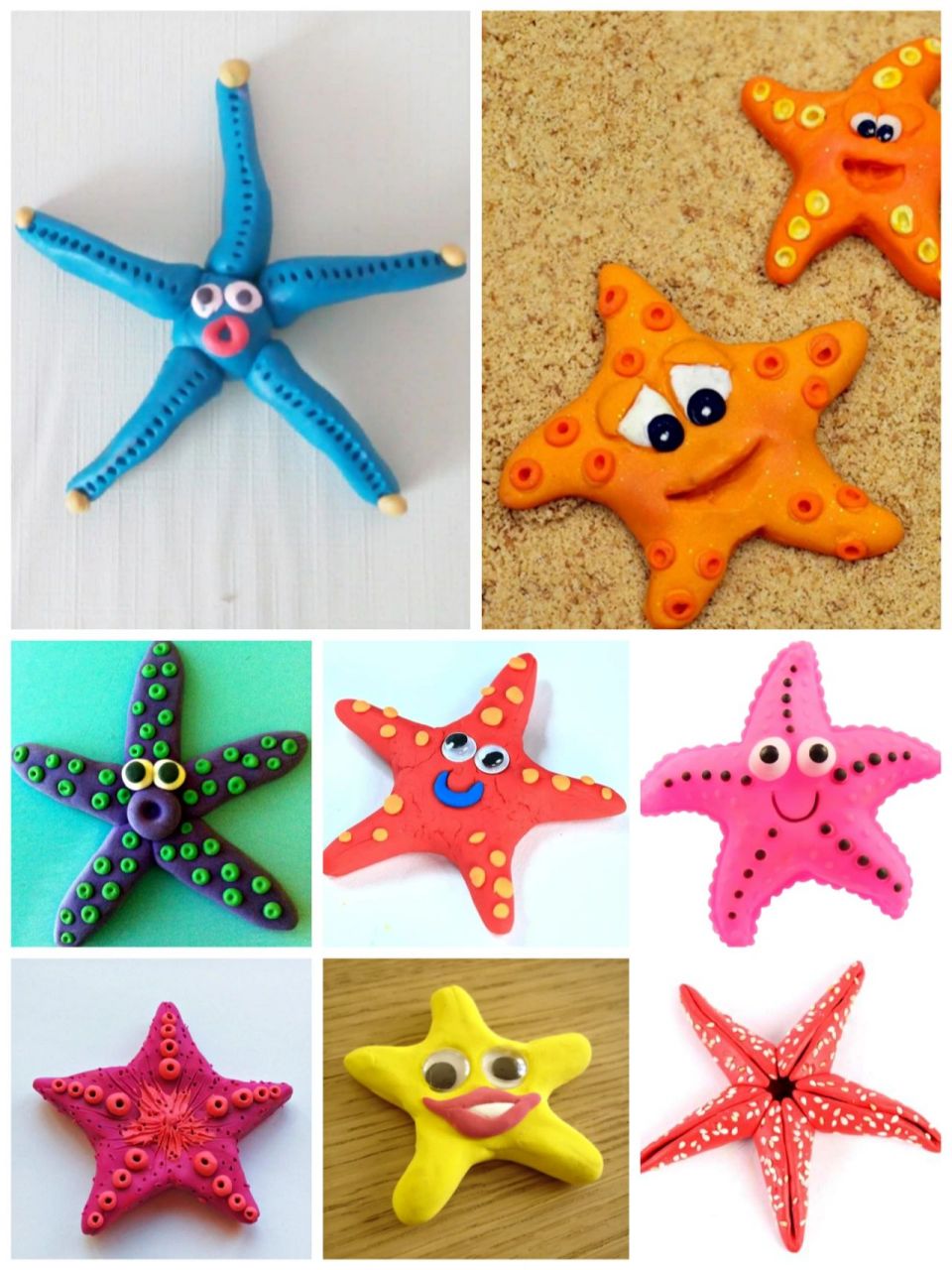简单粘土手工diy海洋动物可爱的海星
