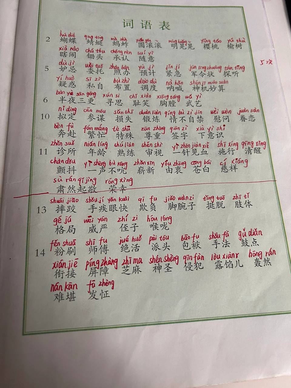 五年级下册语文|词语表拼音    进入复习阶段