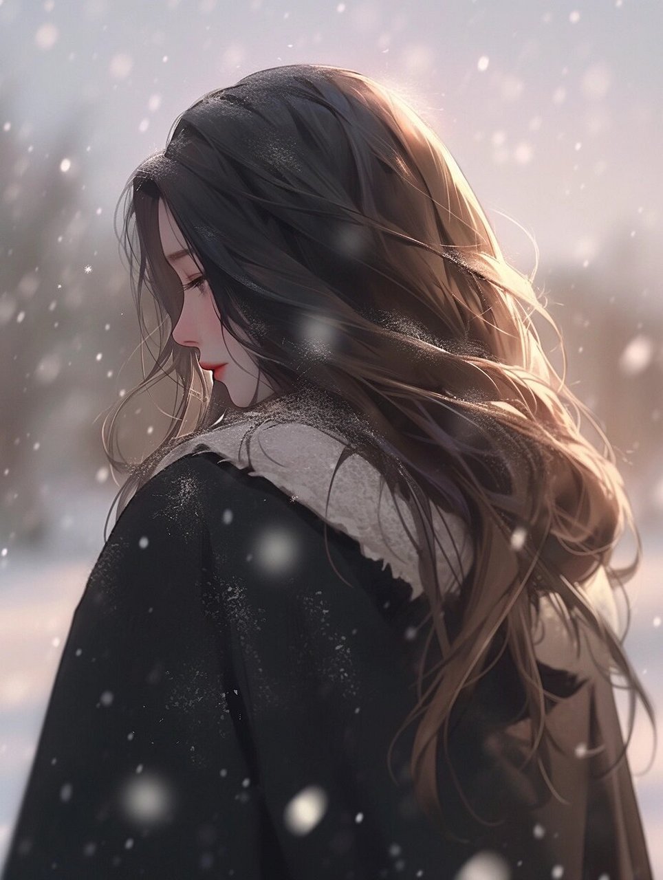 冬天|背影女伤感头像