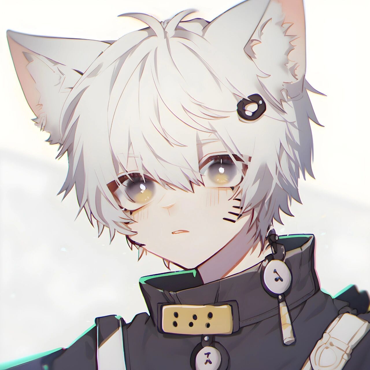 njijourney |ai头像vol.16  白毛狐狸少年> ai作图,自由拿图.