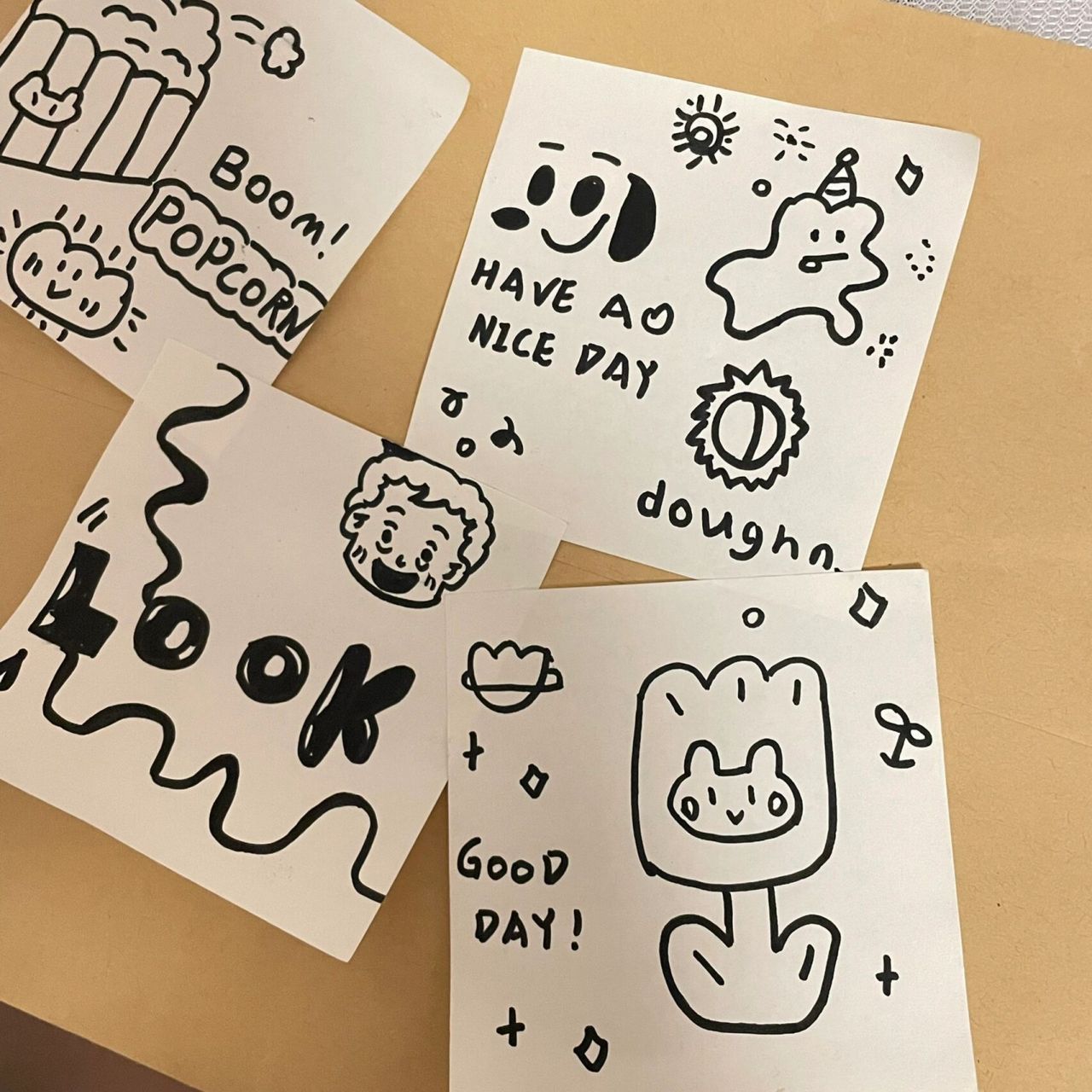 便利贴简笔画 半夜闲来无事,临摹了一些博主的简笔画,因为当时是搜的