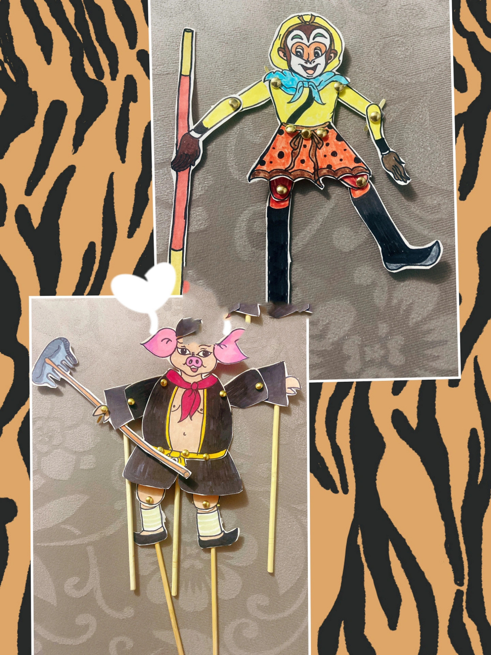 原创皮影猪八戒孙悟空 原创皮影戏猪八戒和孙悟空～步骤图～参考动画