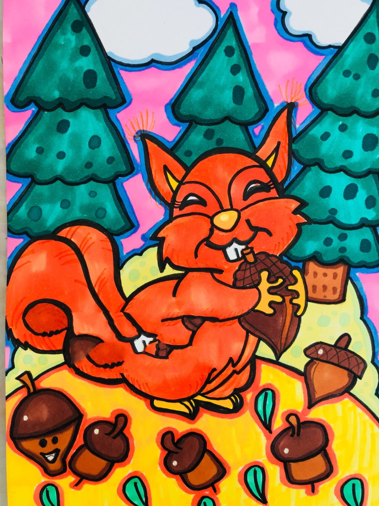 儿童简笔画-90.可爱的松鼠