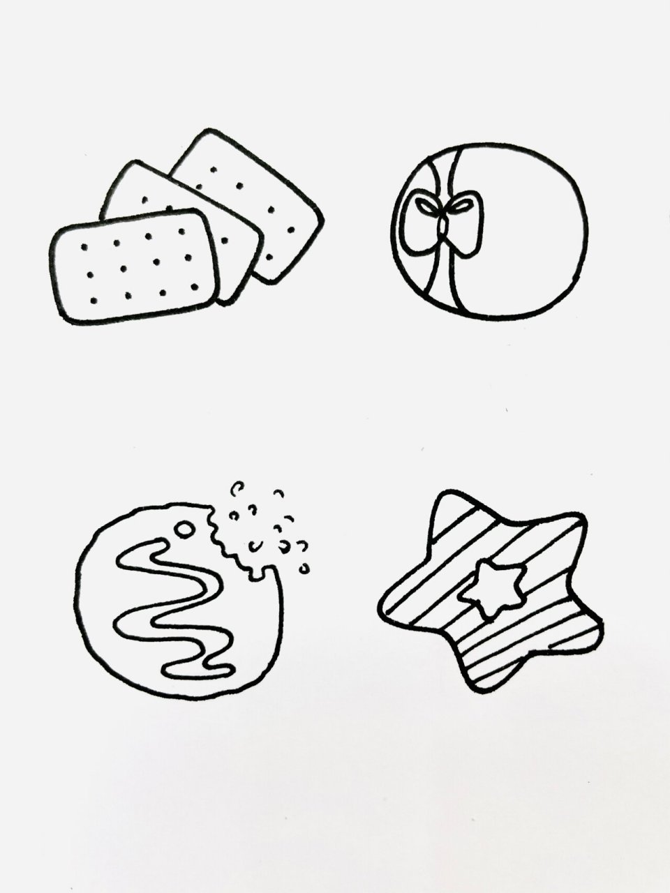 【简笔画】饼干94 分享一组食物简笔画—94 大家还喜欢什么,留言