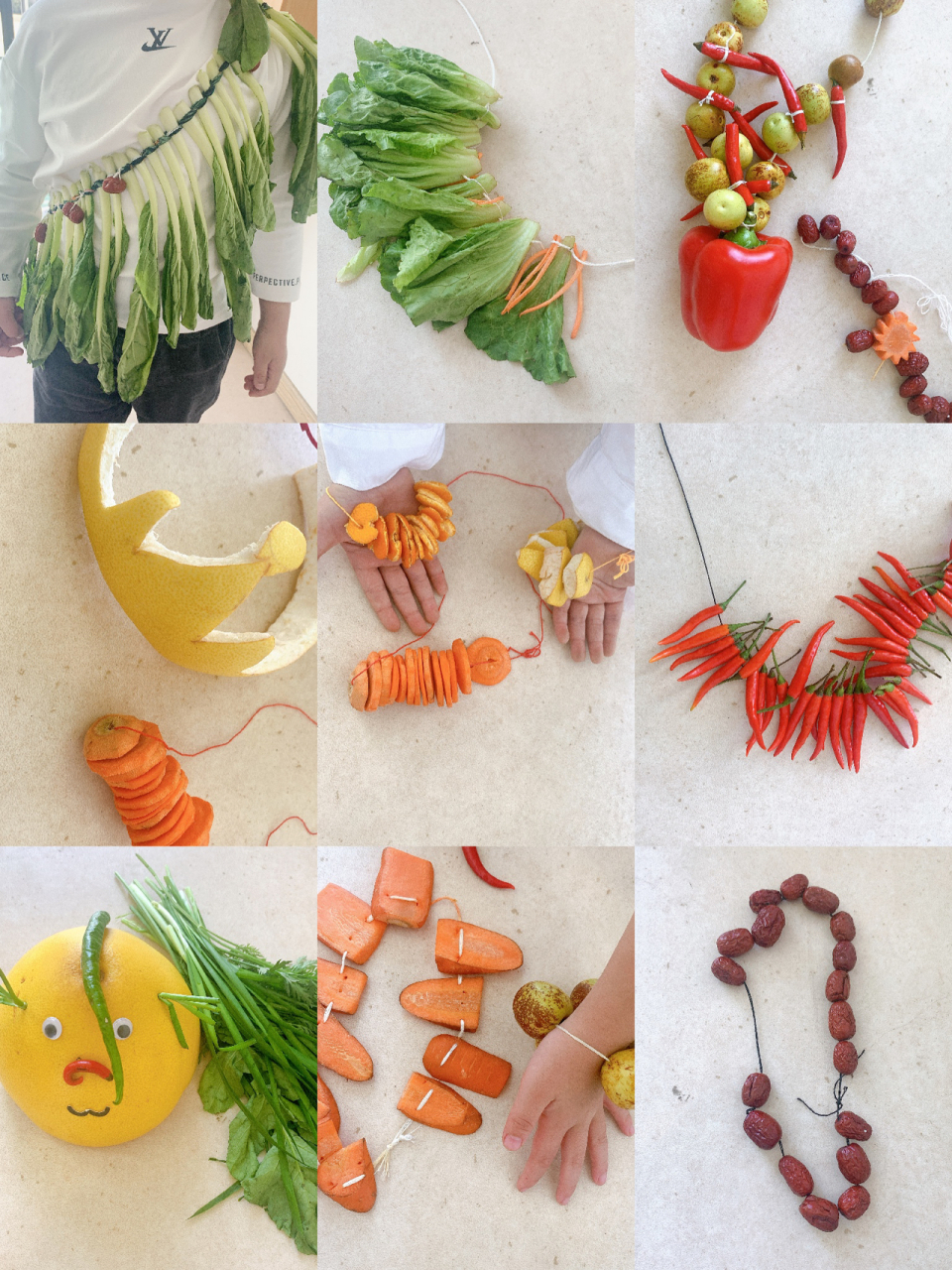 幼儿园丰收节手工|意象美术手工|走秀服装 幼儿园手工