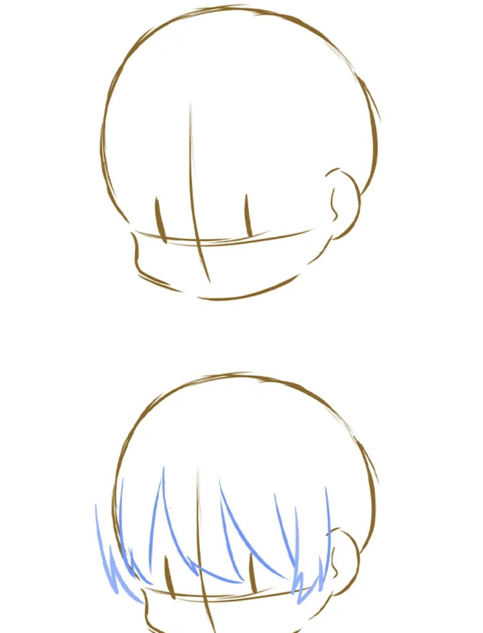 教你q版萌系人物头发的绘画技巧 90头发的线条要顺着头部的结构画