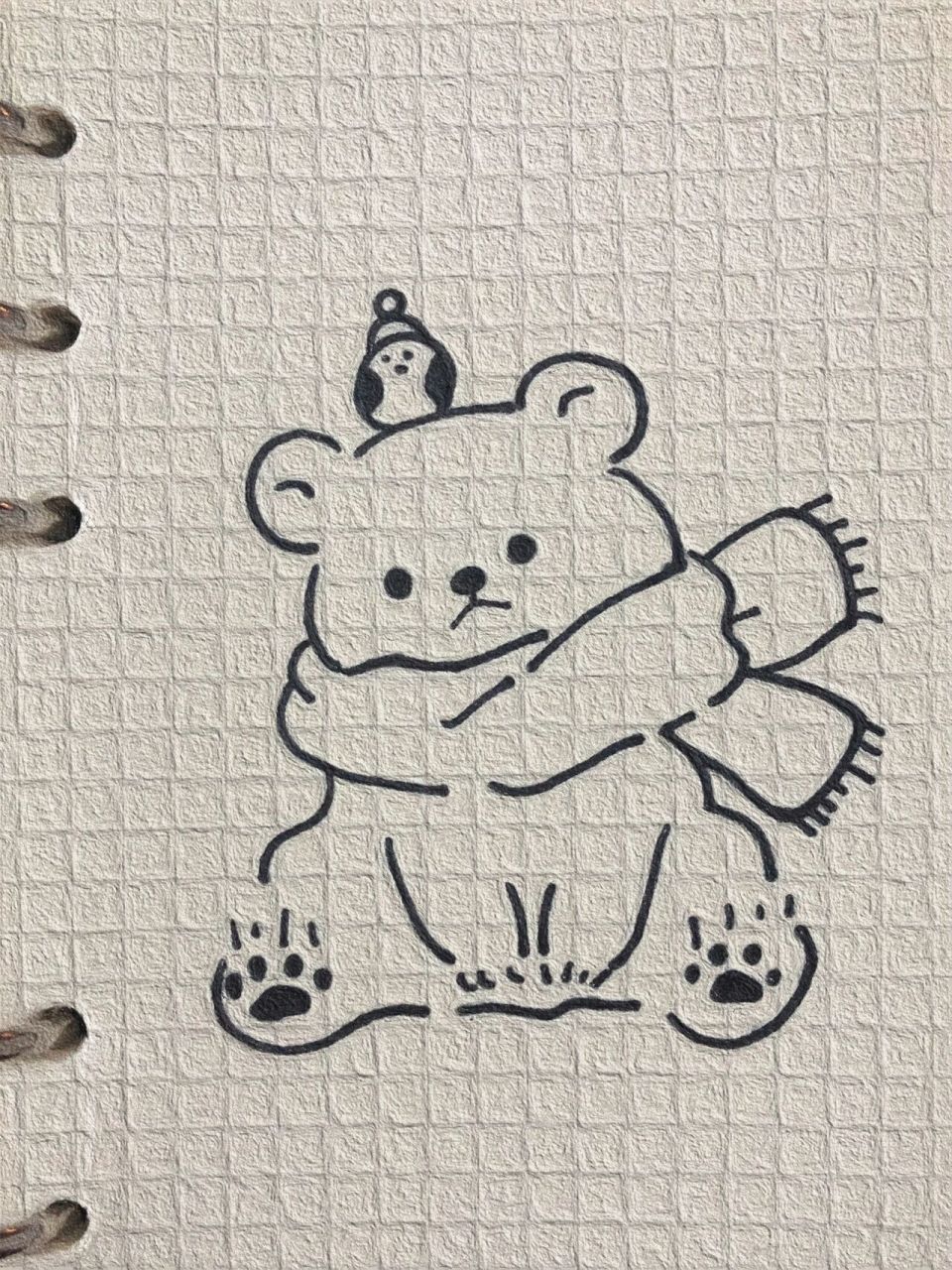 小熊背影简笔画可爱图片