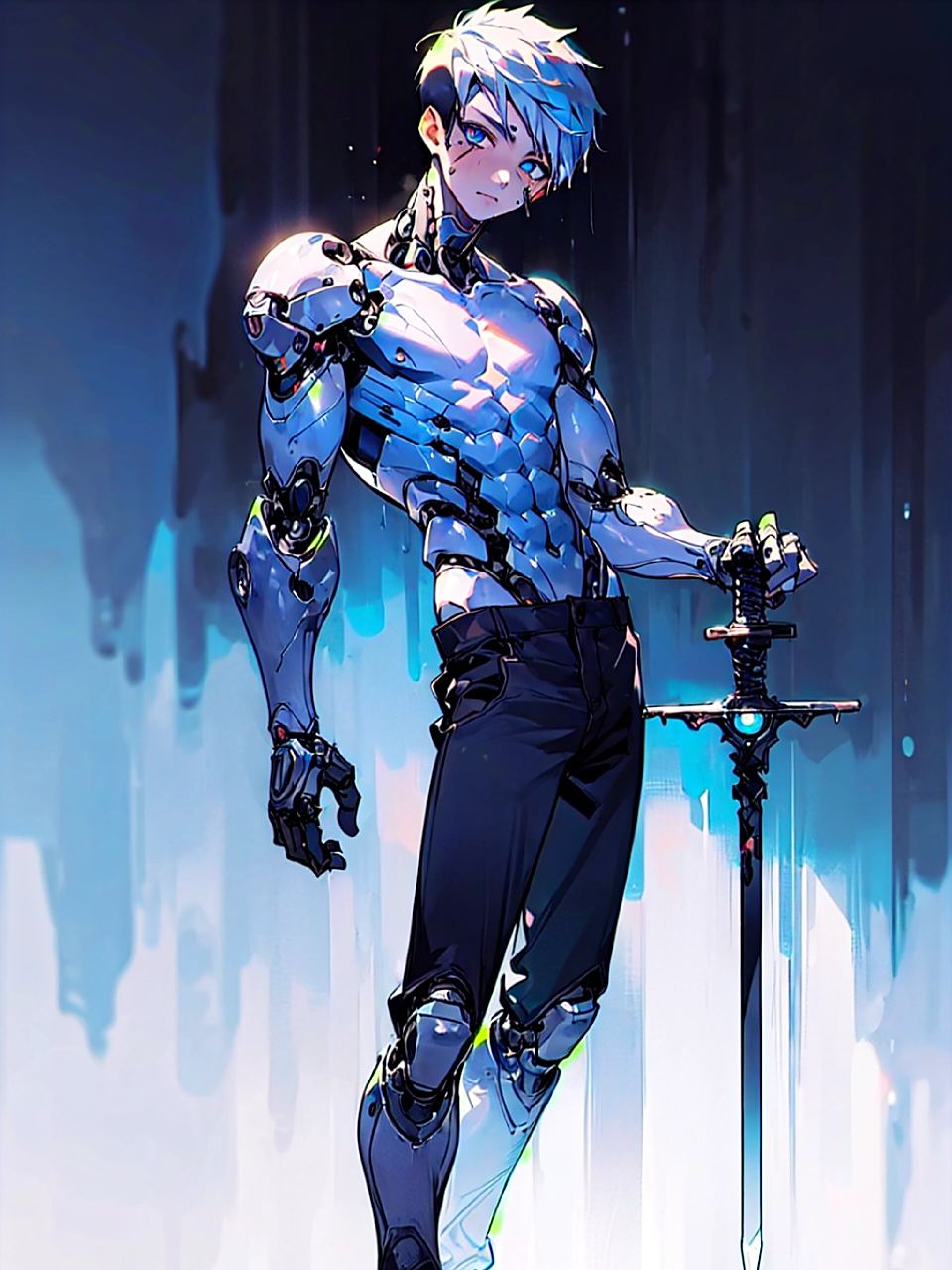 赛博朋克男孩丨男生酷炫壁纸 #画画的日常# ##动漫壁纸# #肌肉男孩