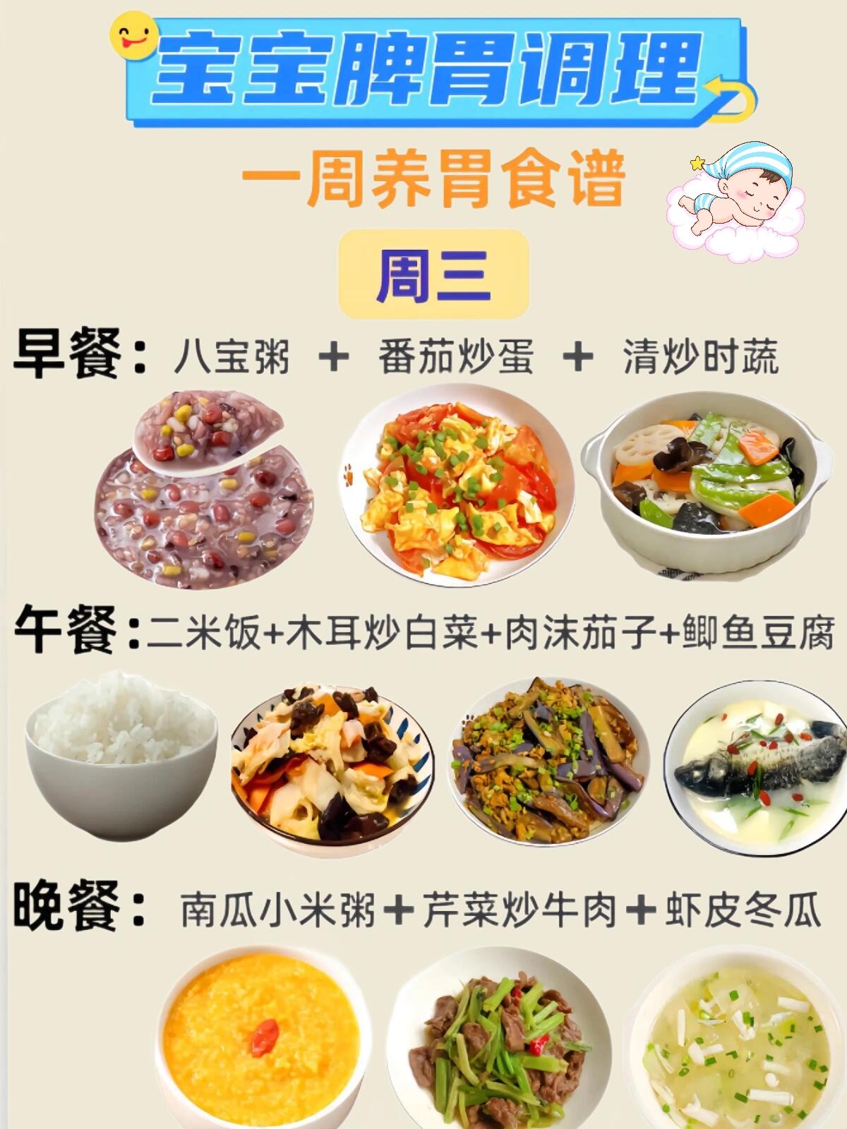 宝宝脾胃调理食谱 【一秒变大厨】一周养胃食谱,让宝贝胃口大开!