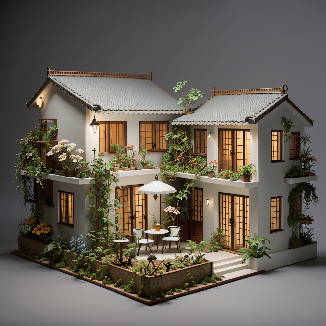 年轻的心灵里有一片温暖的角落,那是一个敞开式二合院的微缩景观模型