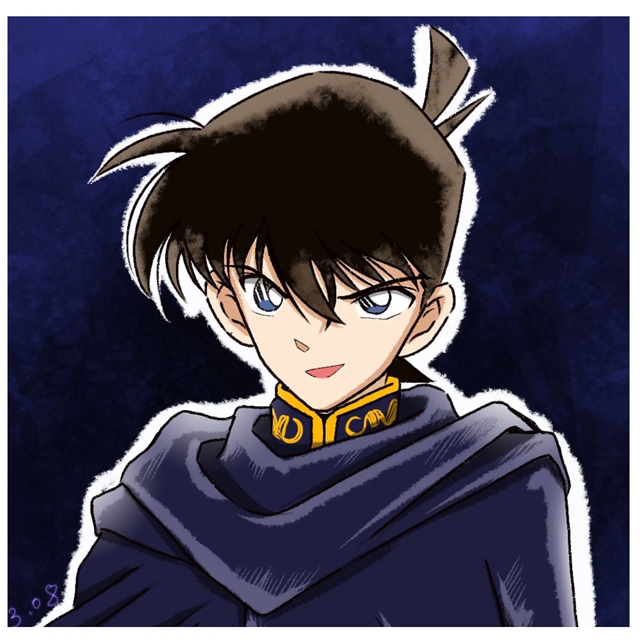 新一小兰情头97 小兰公主画完啦～新一完整图在前