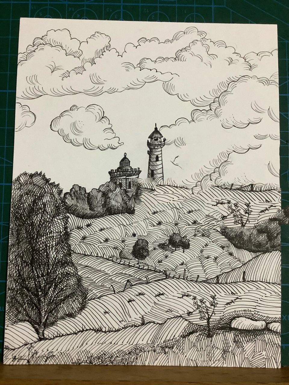 临摹针管笔手绘风景2 94