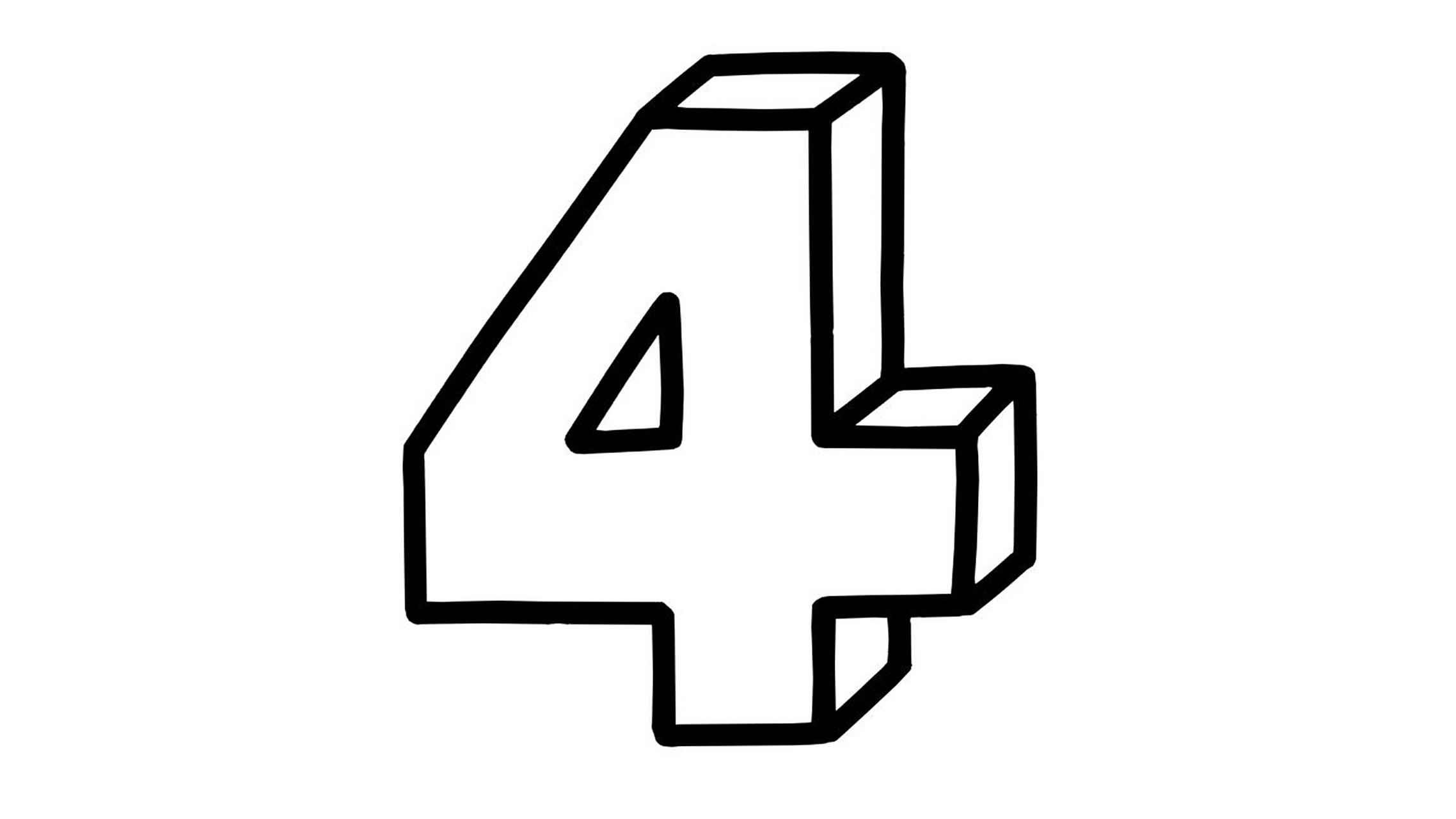 【简笔画素材分享28】9个立体数字 分享9款 立体数字 高清线稿素材