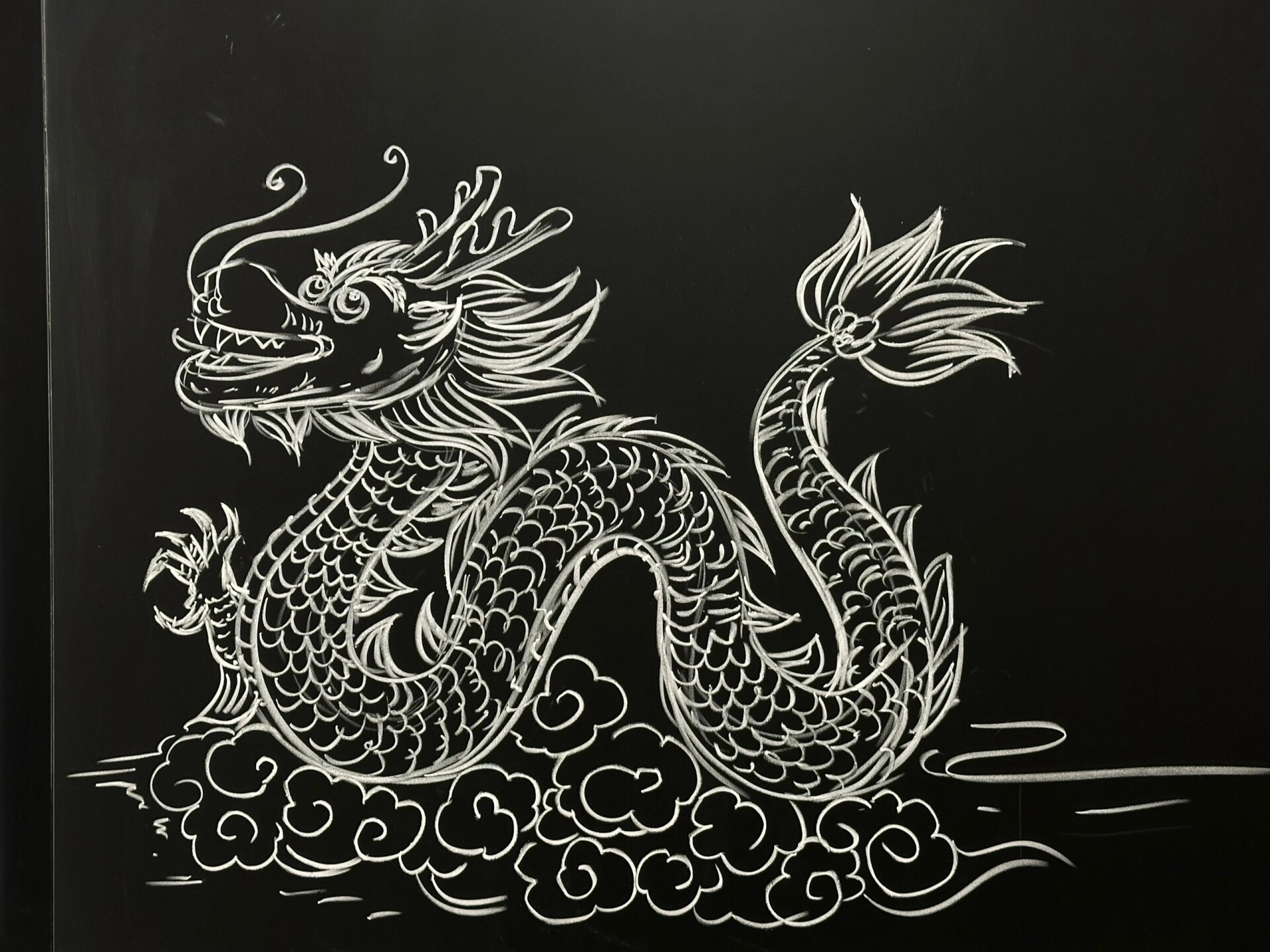 龙年黑板画