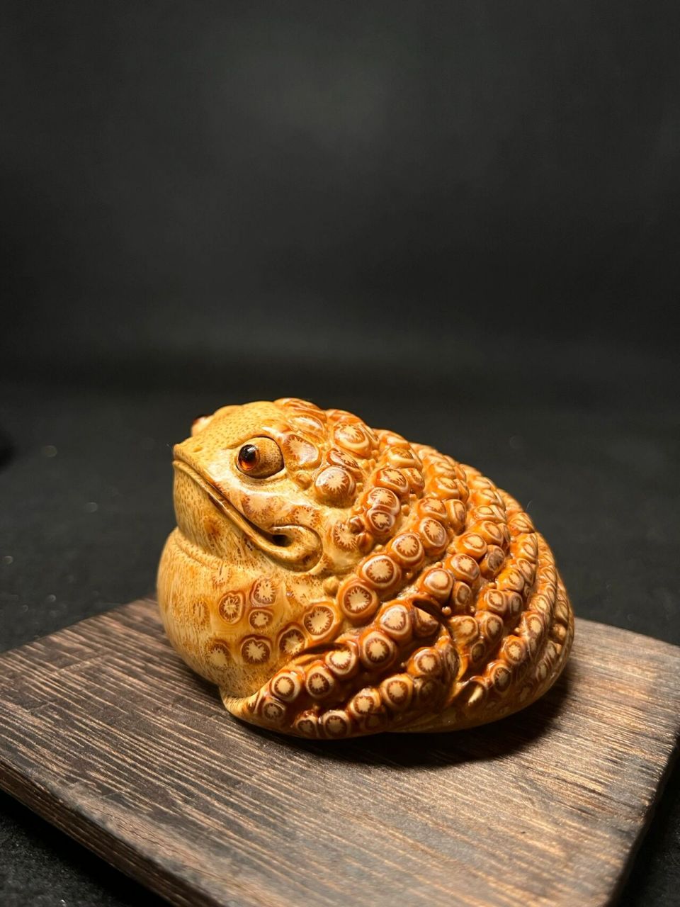 很有福相的写实金蟾 传统写实金蟾,眼睛是活眼,手里把玩,或者摆放都