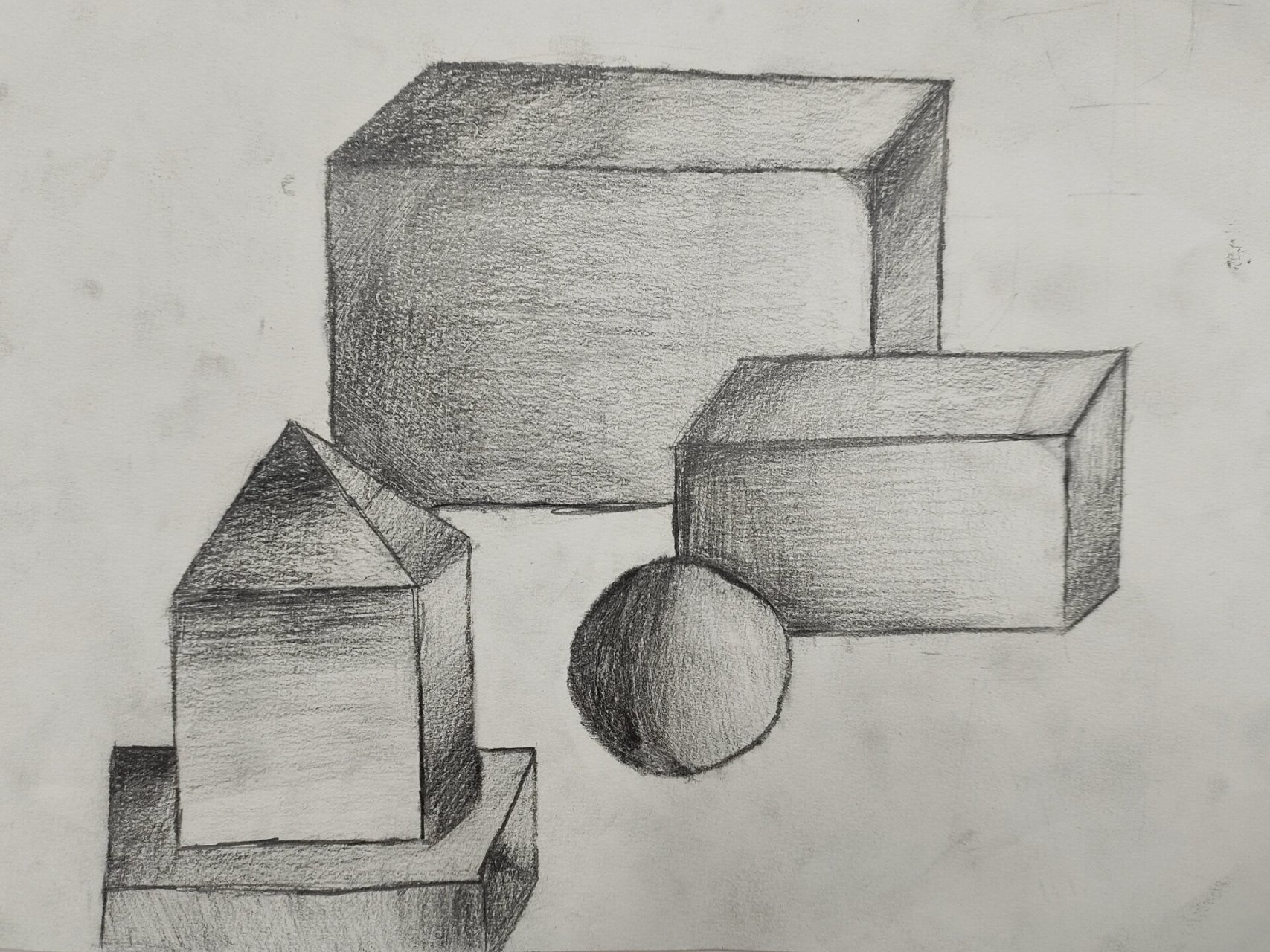 五年级上册《深浅变化》学生作品湘美版 小朋友们第一次接触素描,用