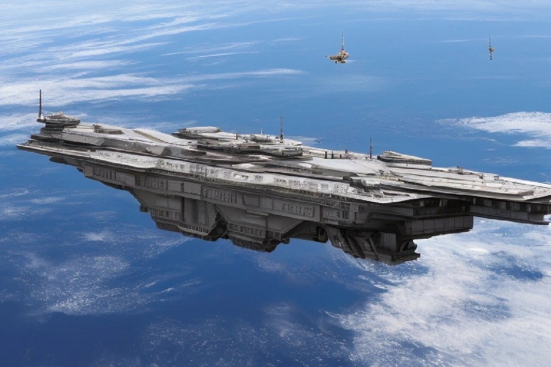 科幻战舰 空天航母   空天航母,是一种空天一体宇宙飞船,可在离地面约