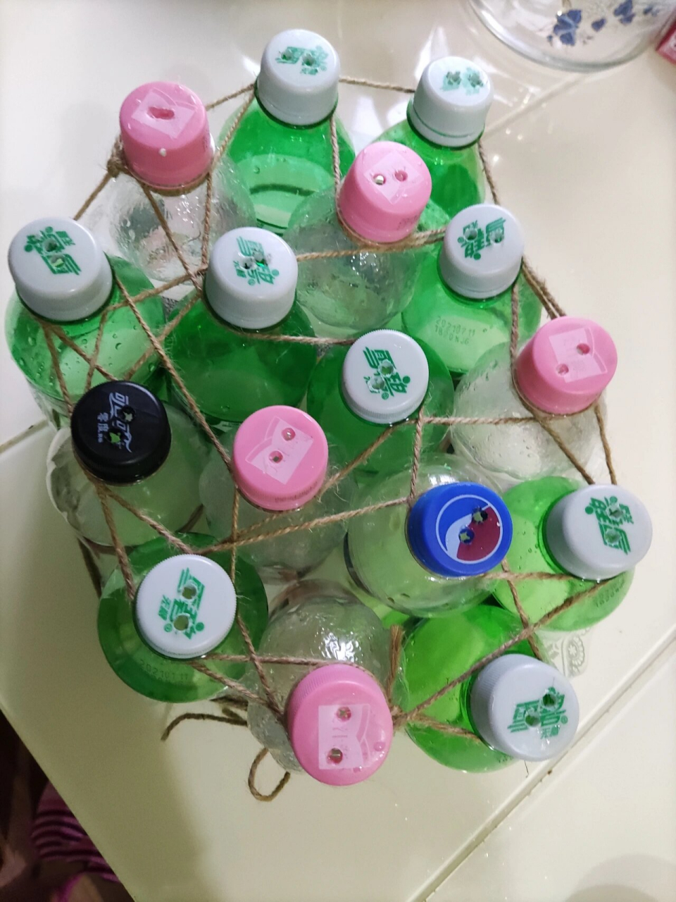 饮料瓶废物利用阳台草莓苗育苗器 没有小花盆接苗了,只能自己动手做了