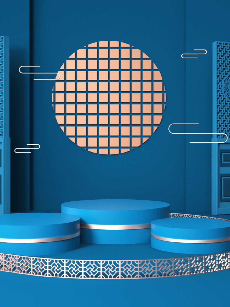 国风系列 高级蓝 海报背景素材 9494给大家分享的这组【国潮蓝色