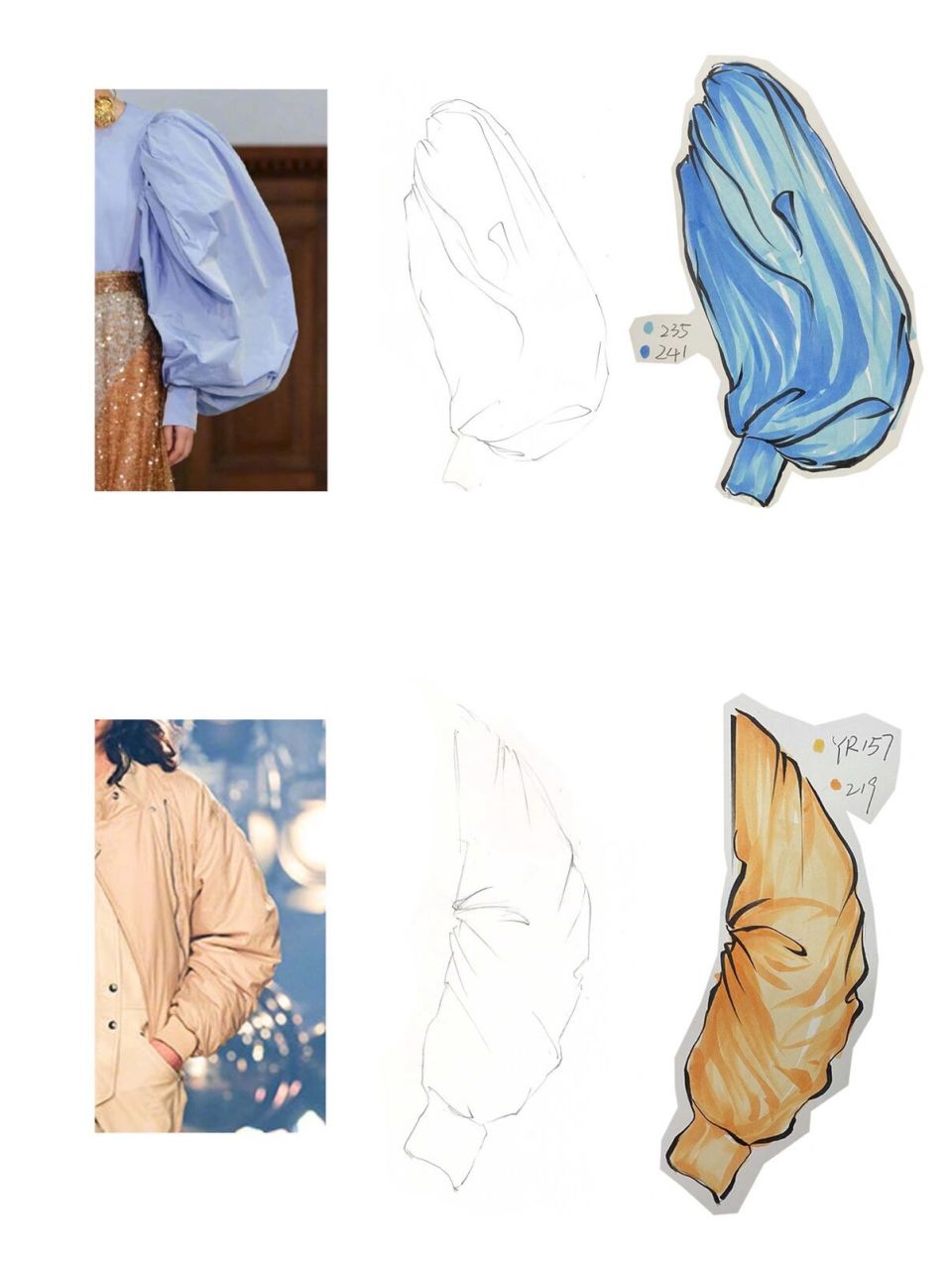 服装手绘/袖子褶皱画法 #手绘服装效果图# #服装手绘# #服装设计