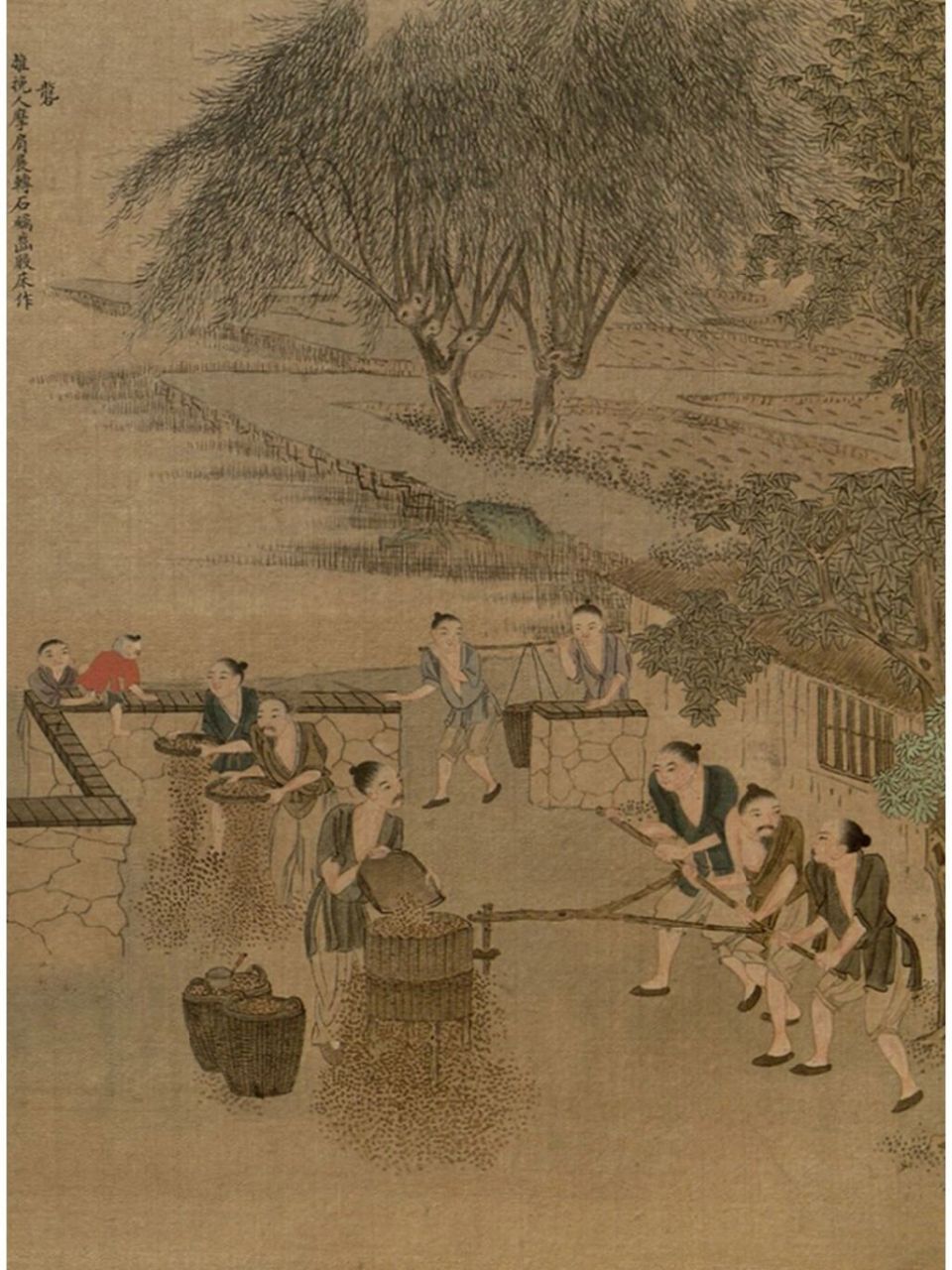 古画中的劳动人|《耕织图》 94|"日出而作,日入而息"是中国人自古