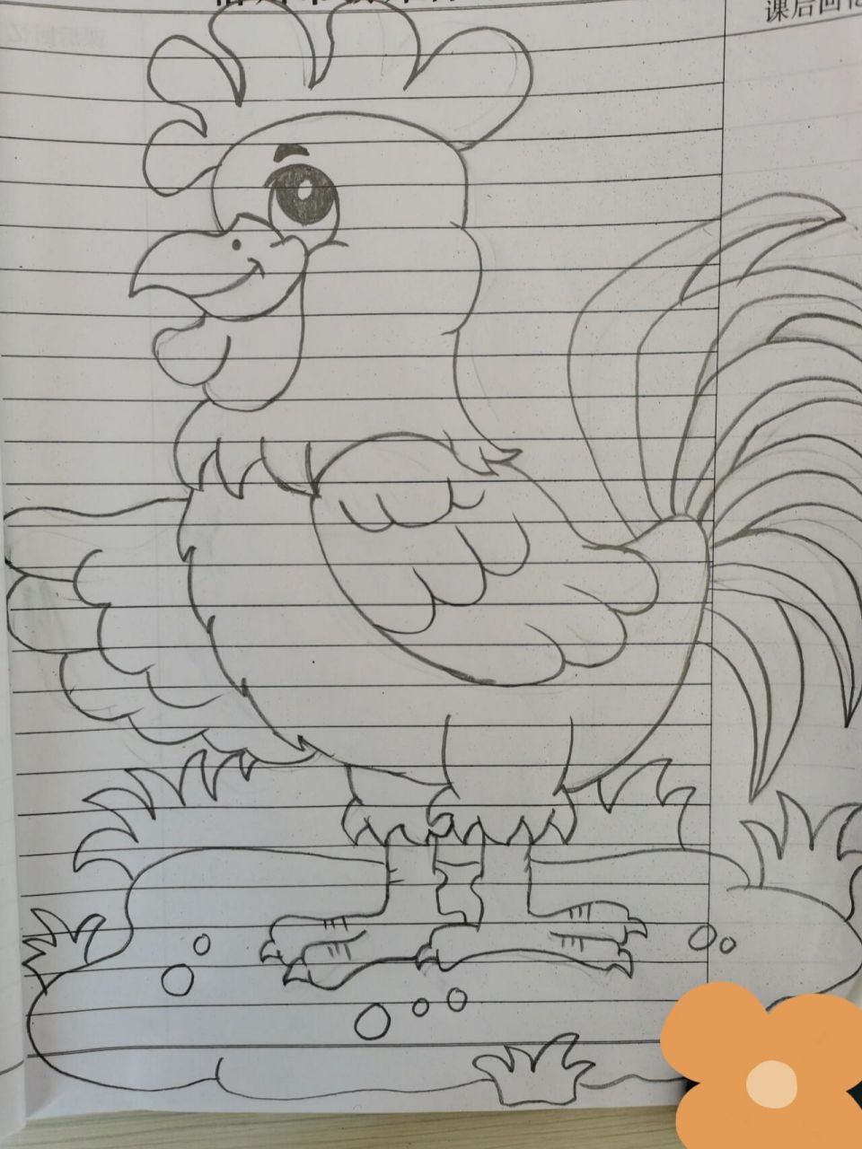 简单大公鸡儿童简笔画图片