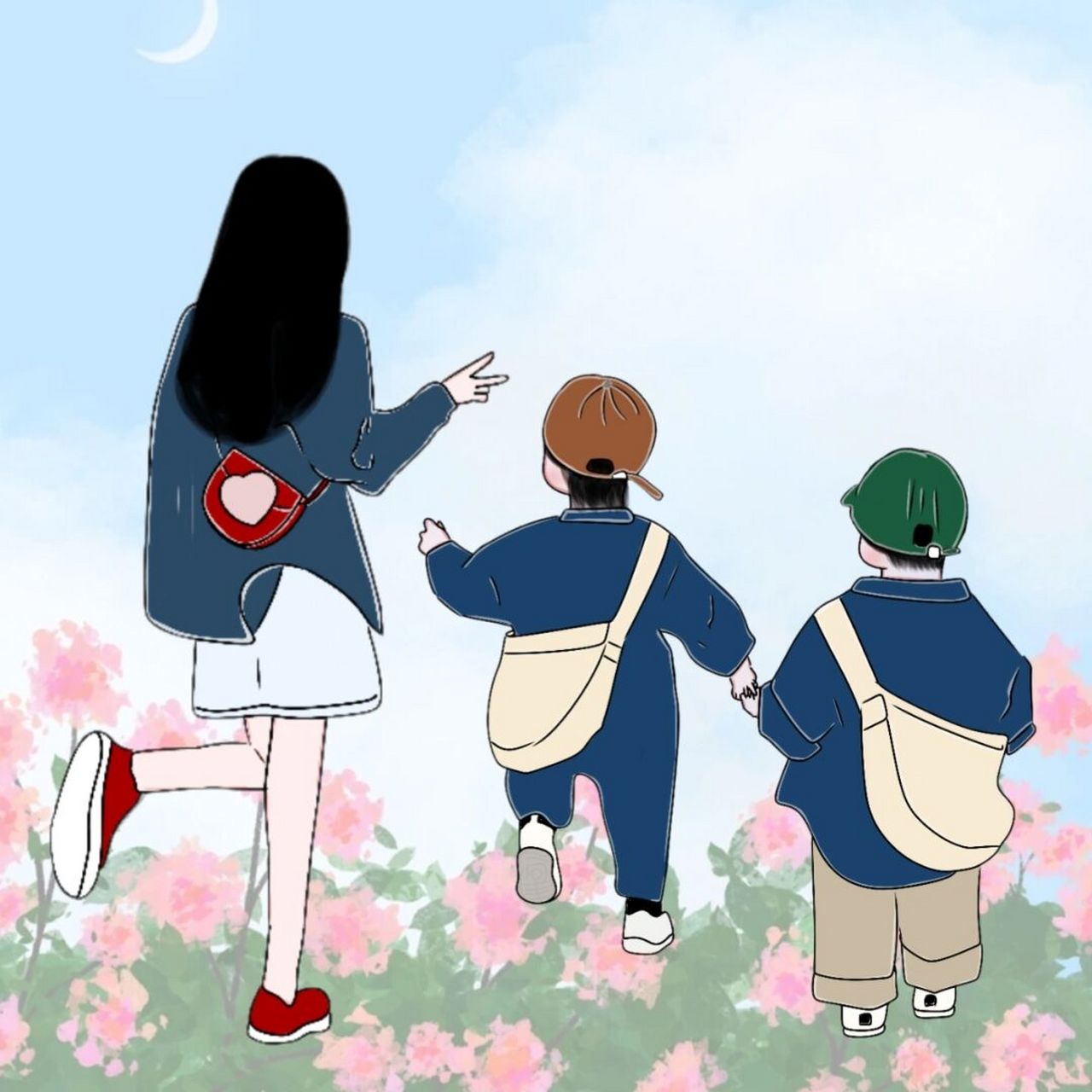 专属母子母女俩头像亲子姐弟兄妹头像无水印 带好孩子 照顾好自己的