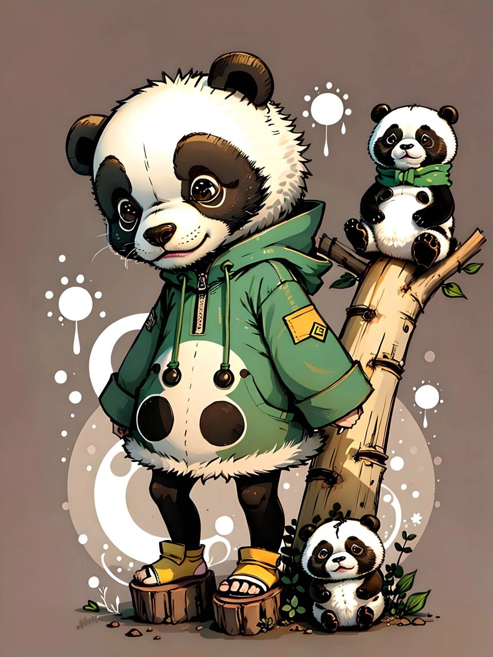 ai绘画超可爱的q版熊猫宝宝图片真是太可爱