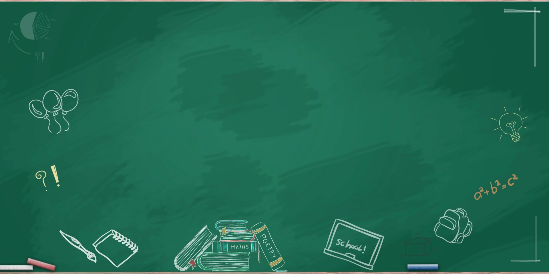 开学季卡通黑板背景素材