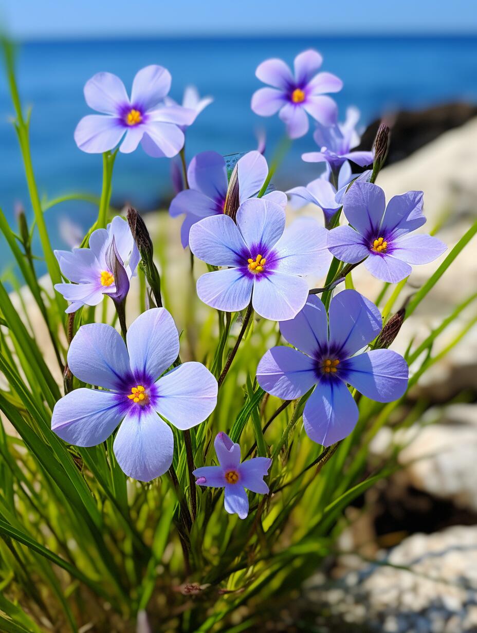 33世界各国94国花系列|蓝眼庭菖蒲~百慕大 俗名0202是一年生或