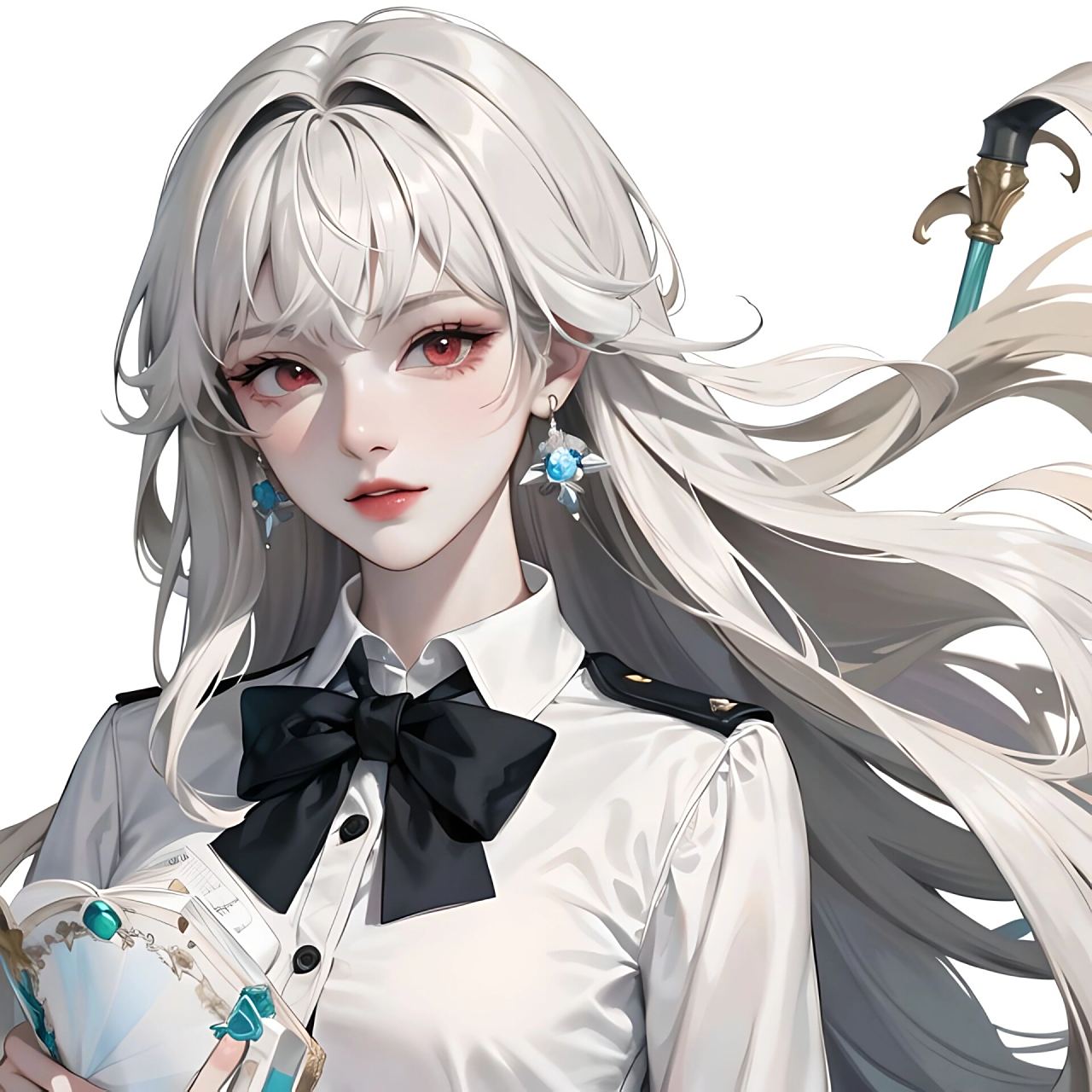 白发|红瞳御姐|头像 幸亏思念无声,否则震耳欲聋; 幸亏心痛无声,否则