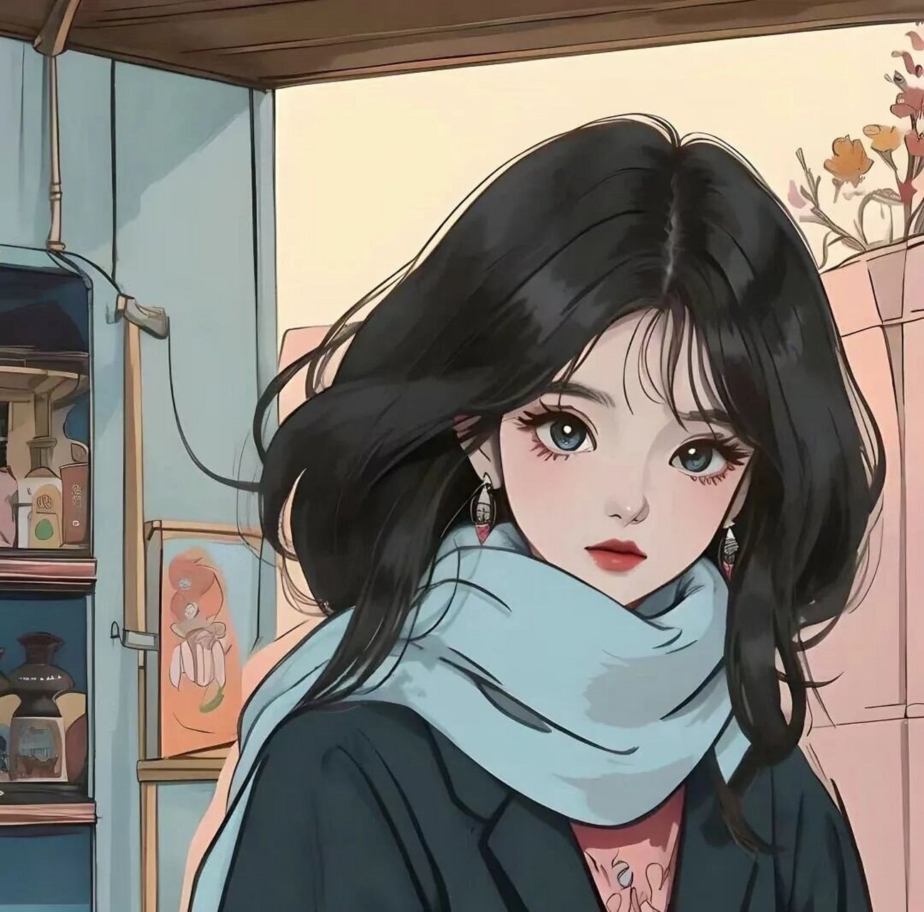 戴着围巾的女生头像 人生就是一场体验,要坚强,要尽兴,要自信,要坦荡.