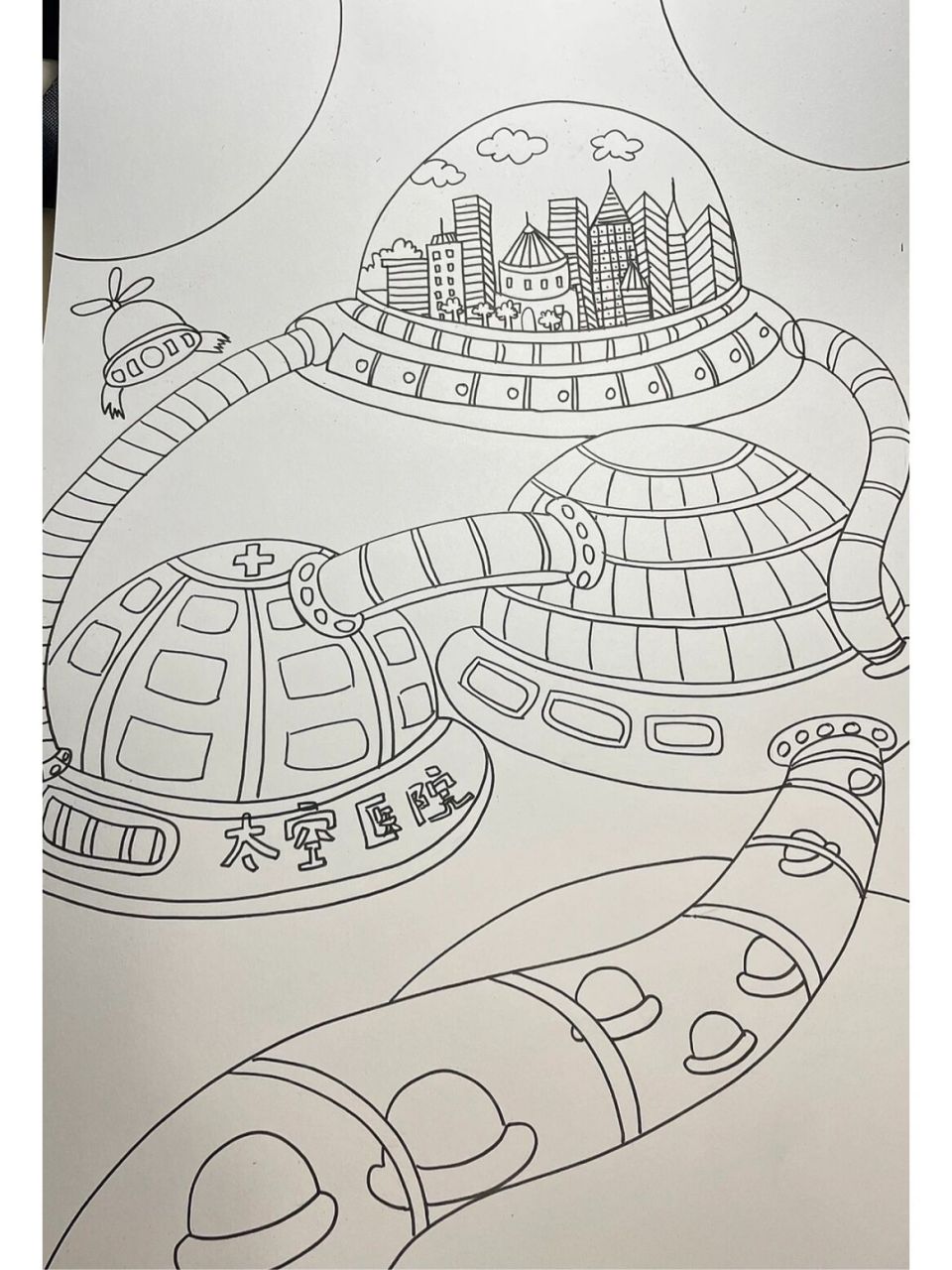 科幻画《未来生活》内附线稿 18/50谢谢大家对我作品的喜欢和肯定.