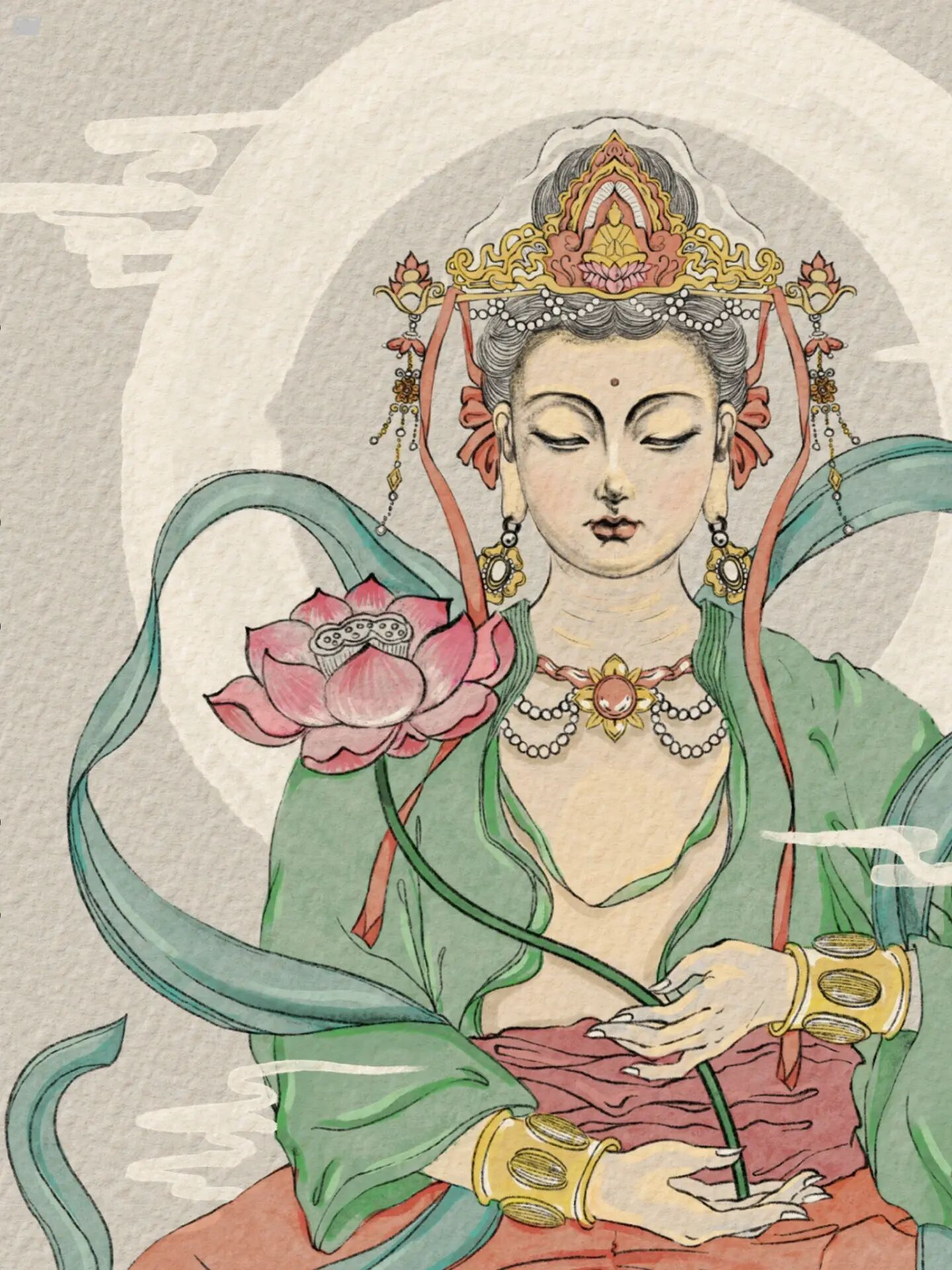 普贤菩萨|上色版