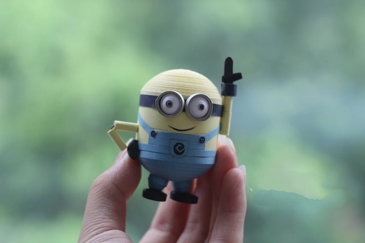 衍纸小黄人,也太可爱了吧(附图解教程) 成品太可爱的,好喜欢 	 最近