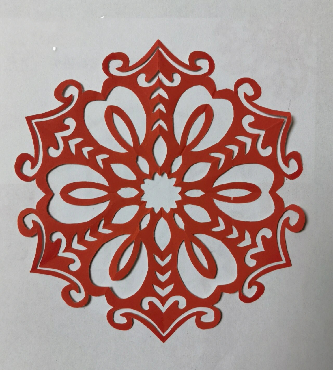 剪纸刻纸,6角团花纹