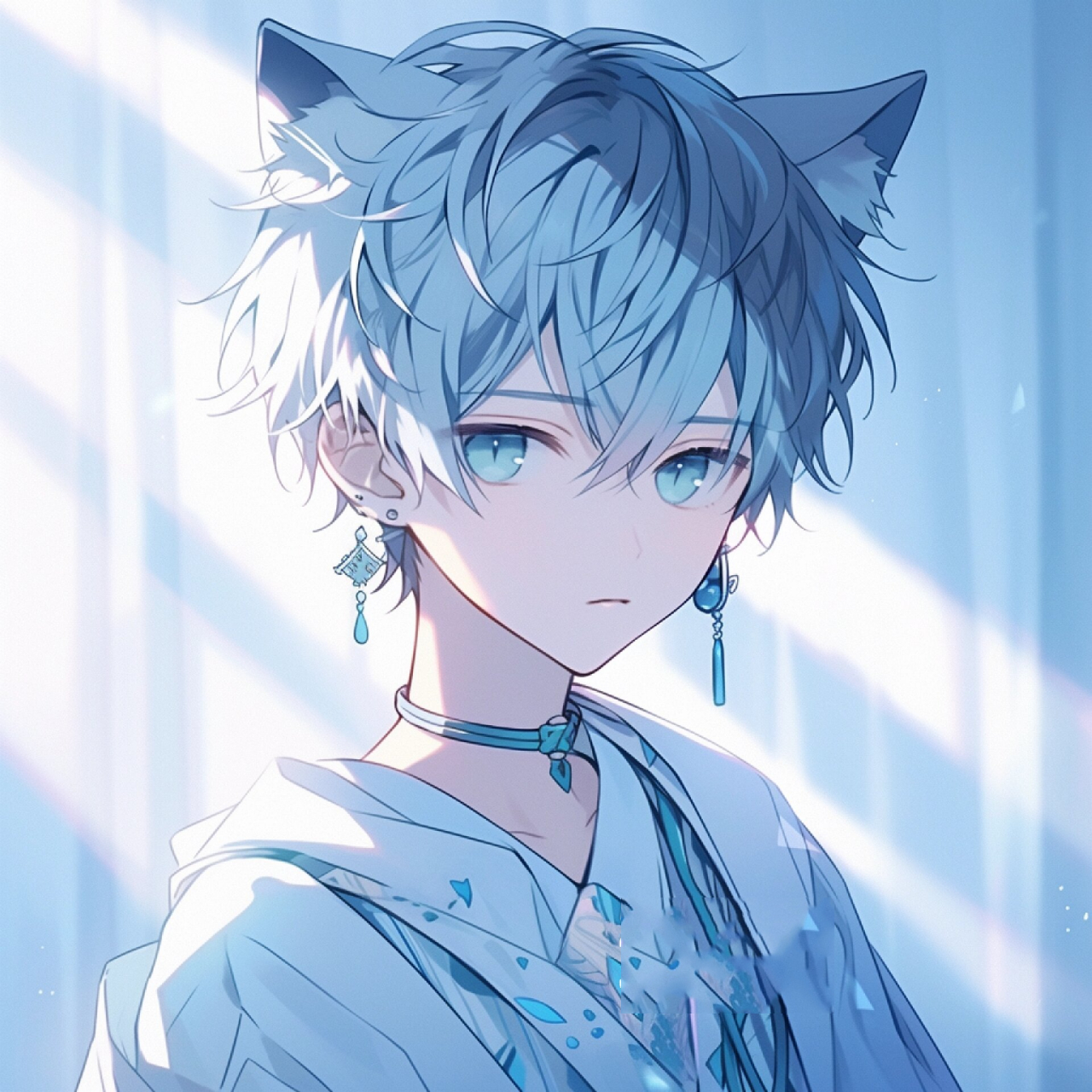 猫耳少年|蓝发|头像