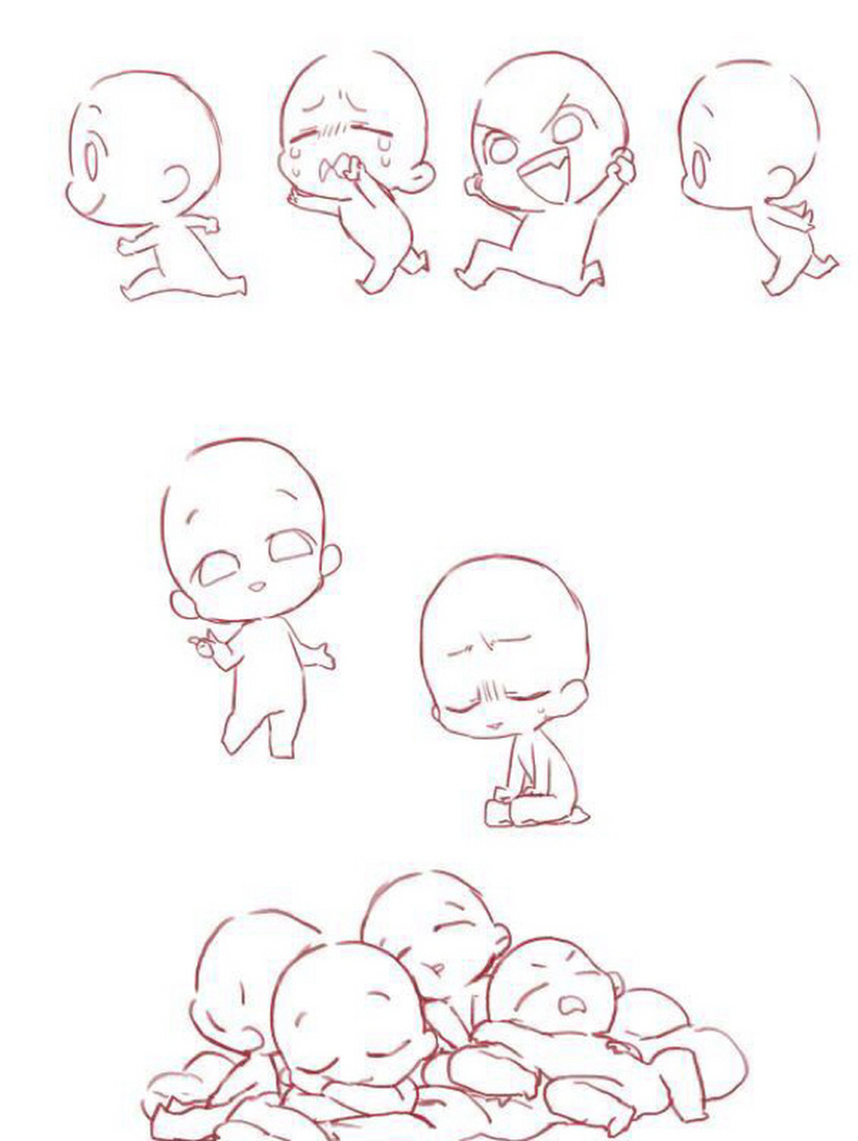 q版人物动作参考3 动作参考分享 トレス素材ログ