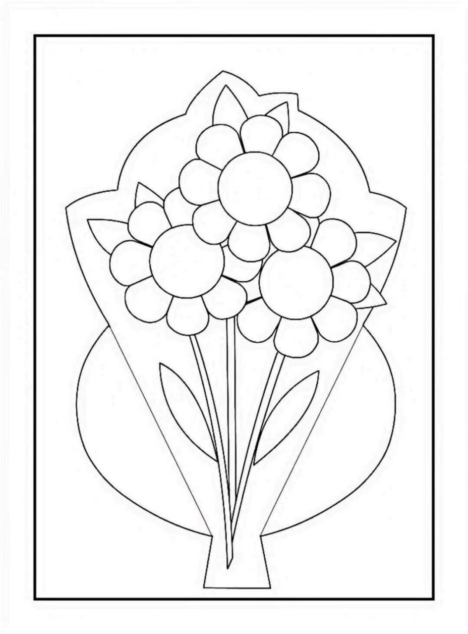 美工区(花朵)绘画涂色