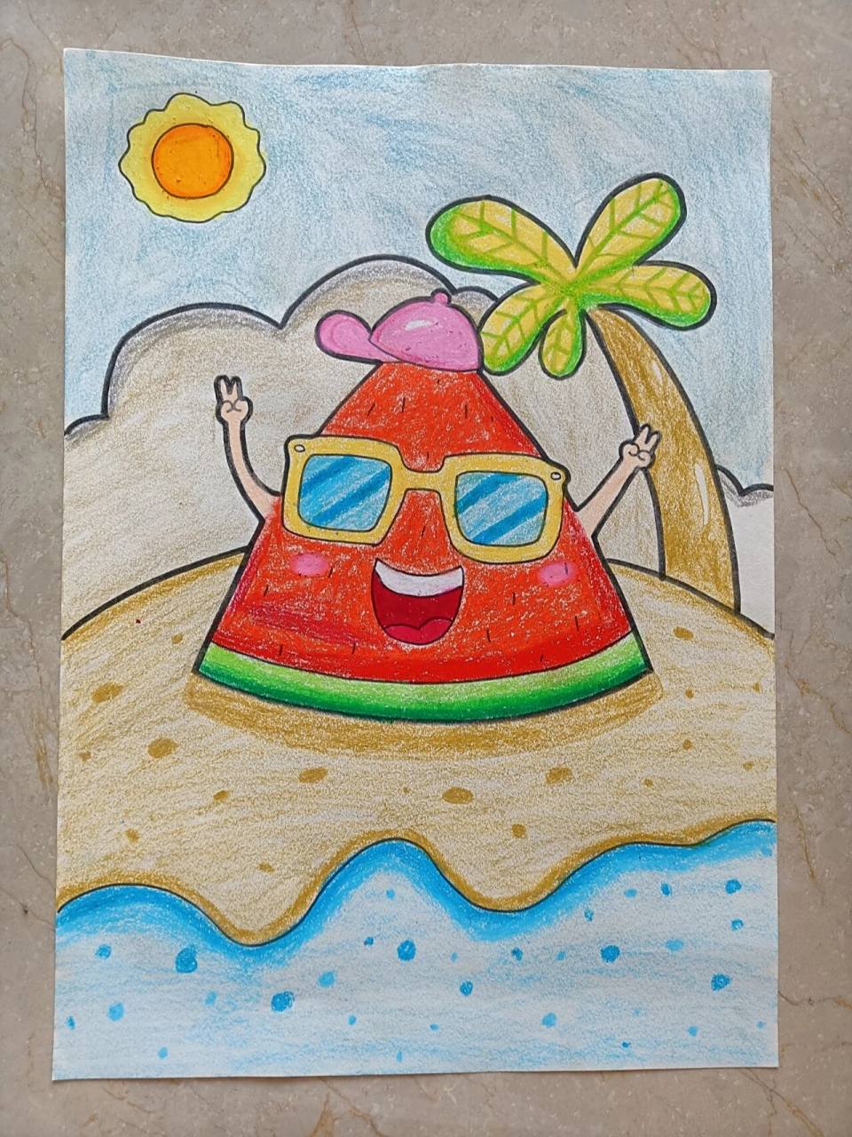 夏日主题儿童画～ 超可爱的西瓜宝宝91