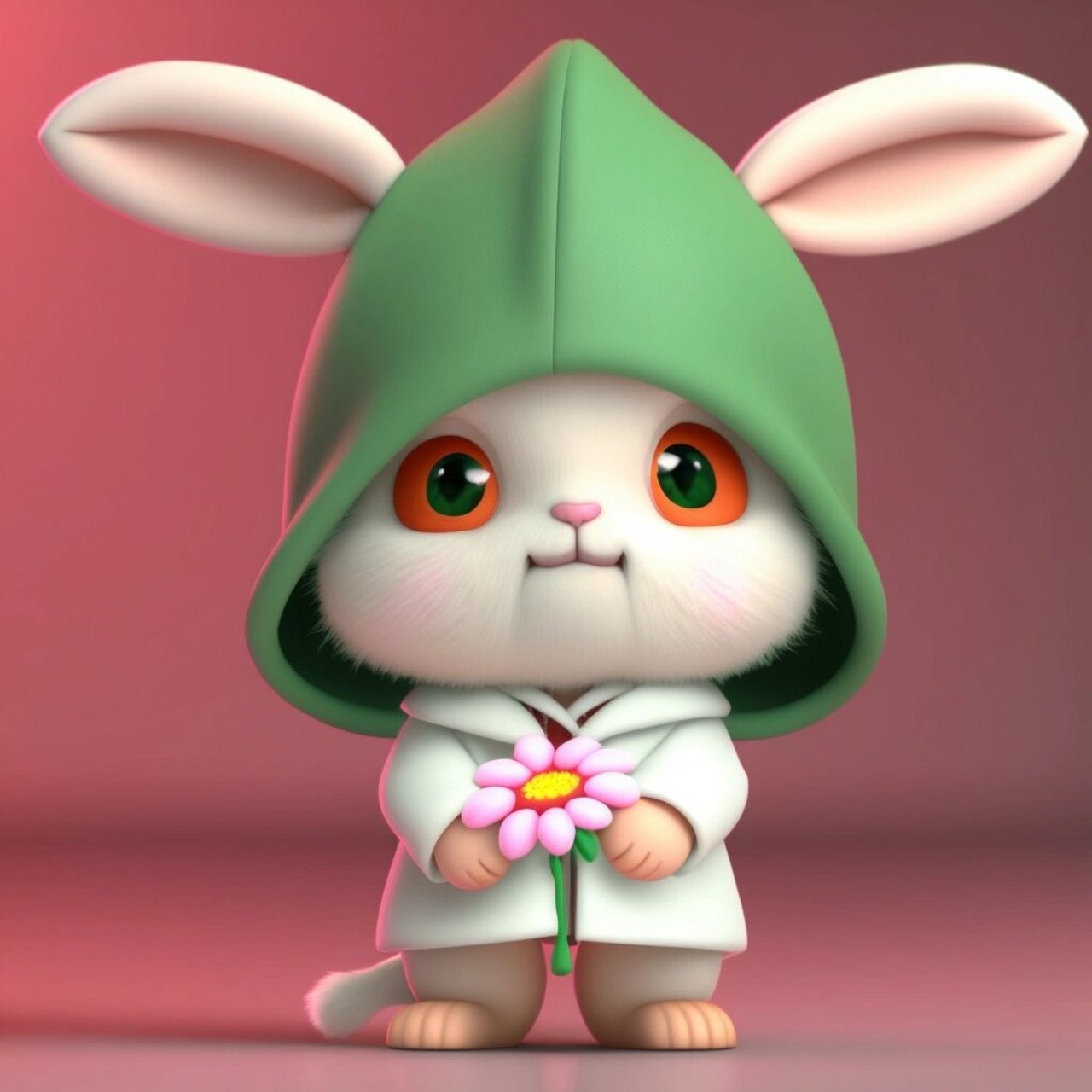 可爱的绿兔宝宝 你的专属头像来了,兔宝宝穿着绿色的衣服,可爱吗