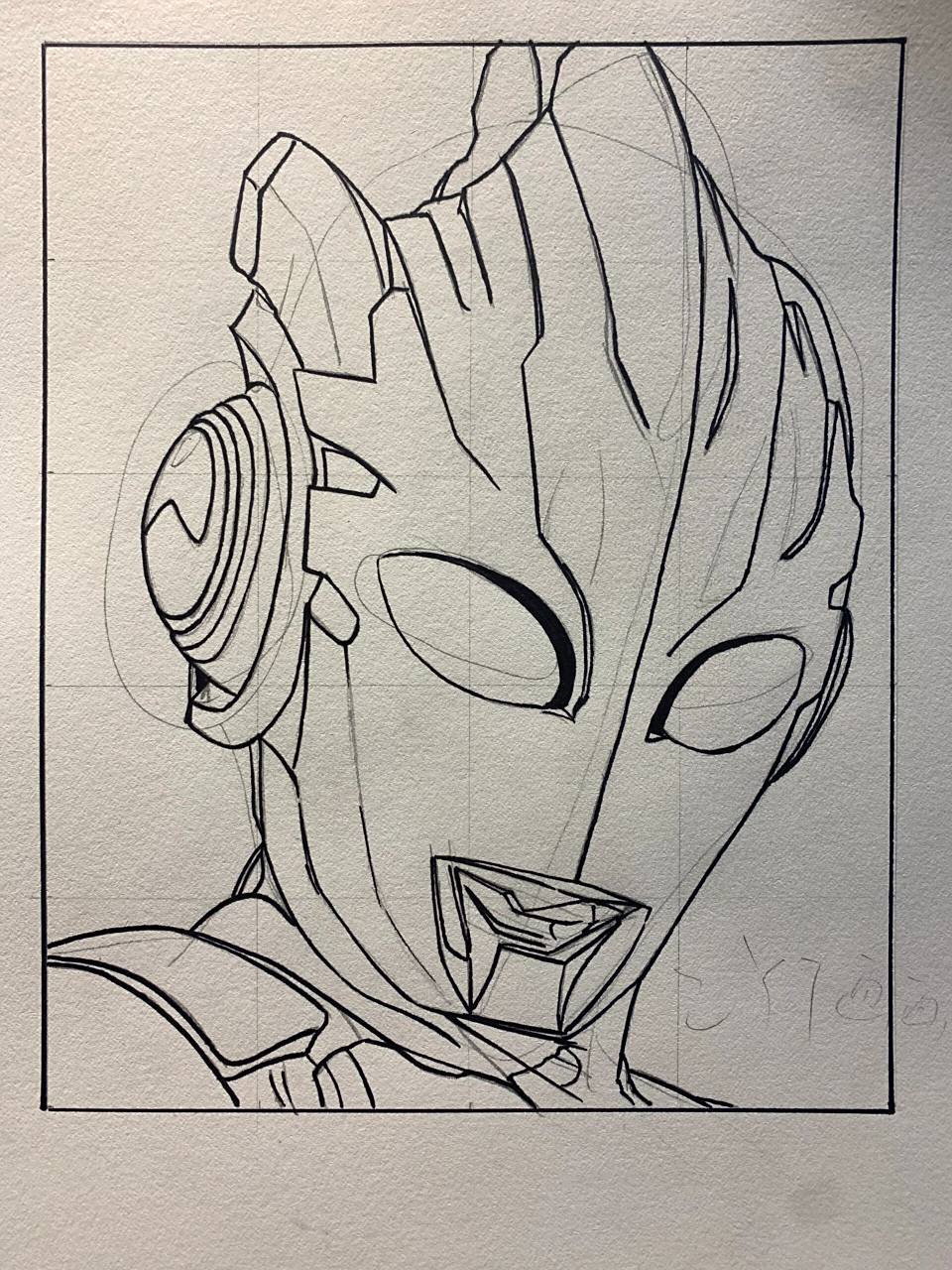 【奥特曼系列】艾克斯奥特曼头像手绘过程 难度:9999999999