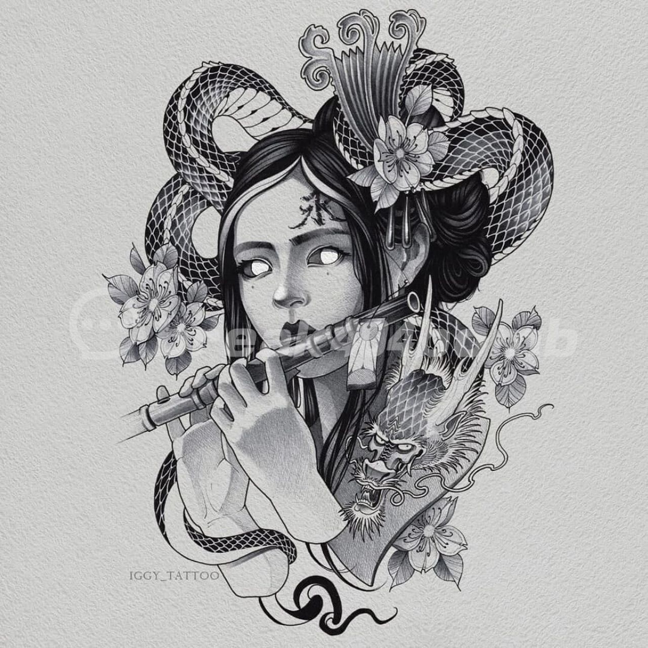 艺妓新传统纹身|花臂艺妓|黑灰艺妓纹身 适合喜欢花臂的帅哥美女!