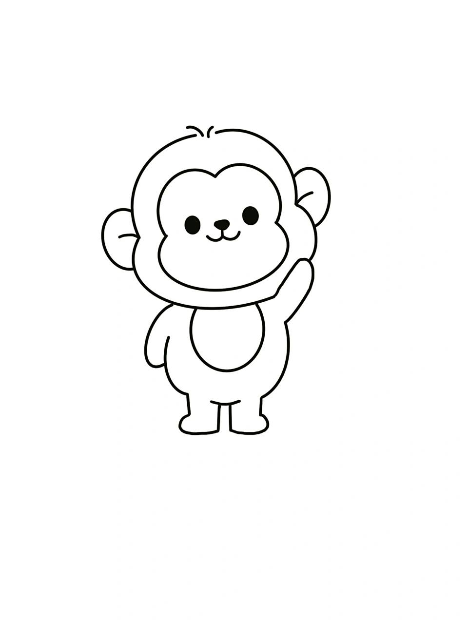 可爱的小猴子简笔画