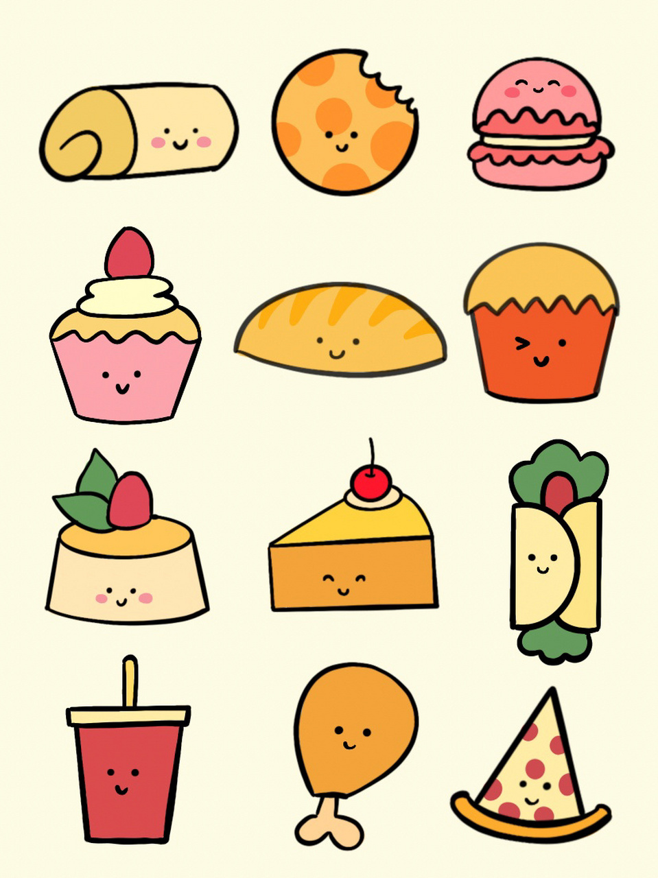 简笔画 美食系列 8 🍗🍗🍗