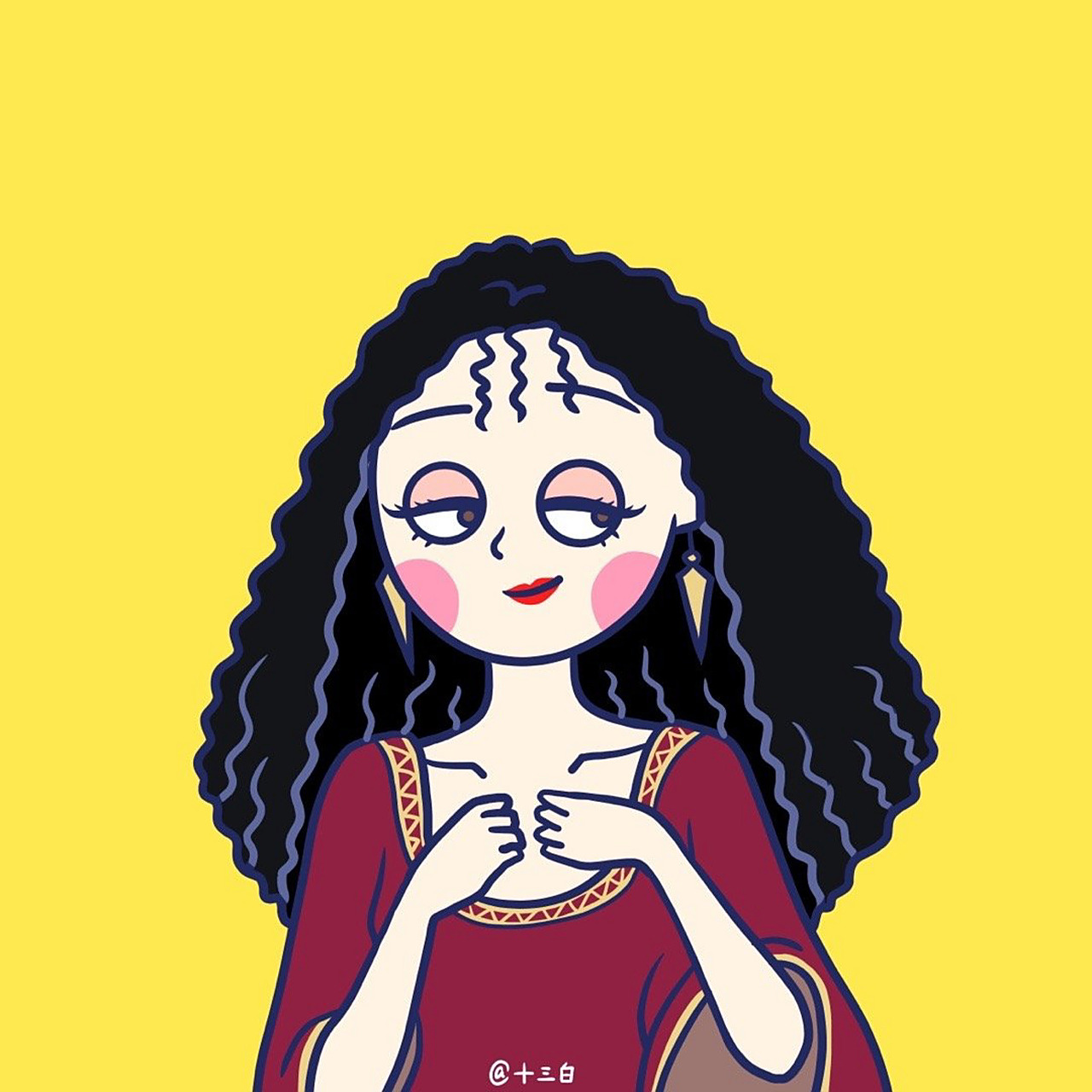 迪士尼后妈头像插画白雪公主灰姑娘长发公主 后妈们来了 坏女生头像