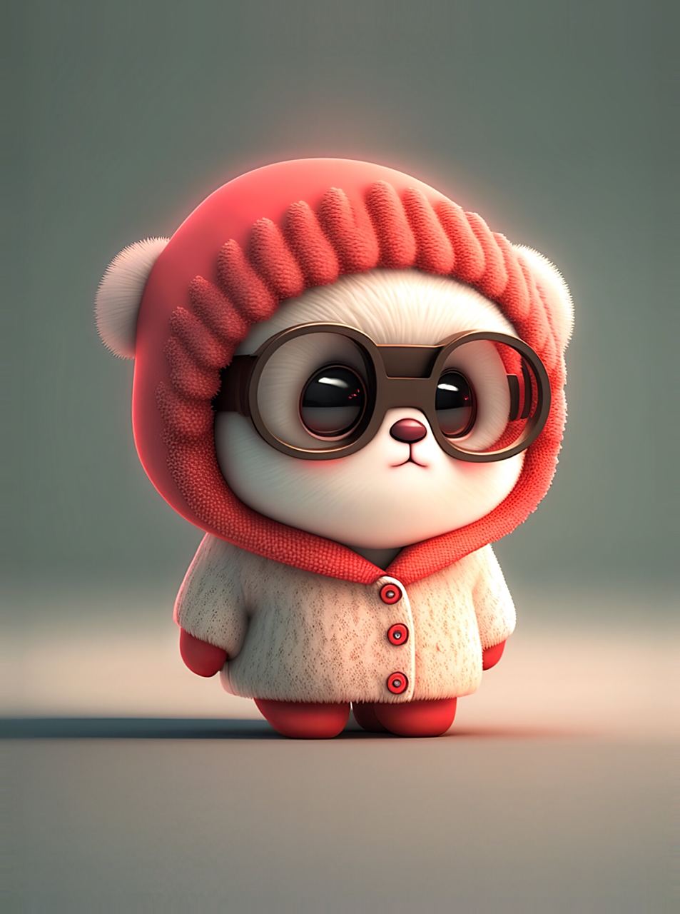 红色q版小熊猫来了 #ai# #al绘画# #可爱# #熊猫# #插画##壁纸##手办