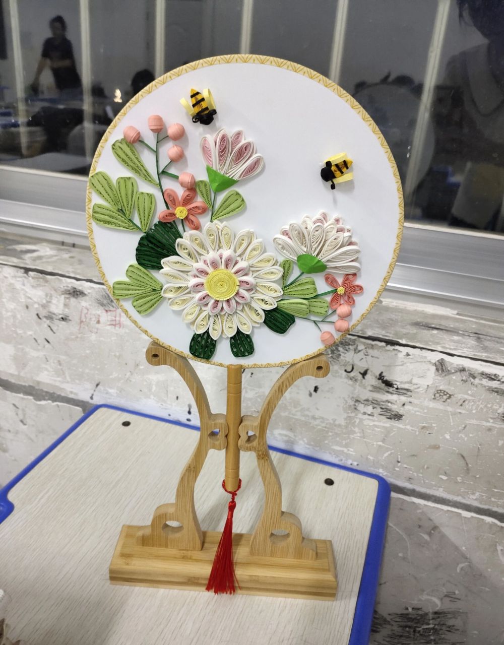 衍纸团扇 手工制作摆件