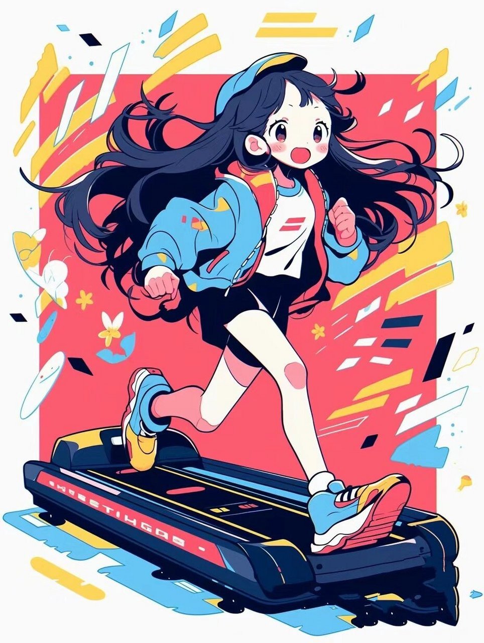 奔跑动漫人物素材