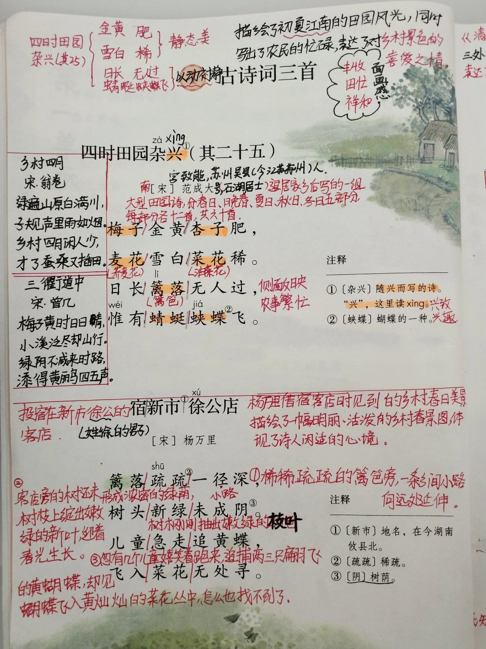 清平乐村居翻译课本图片